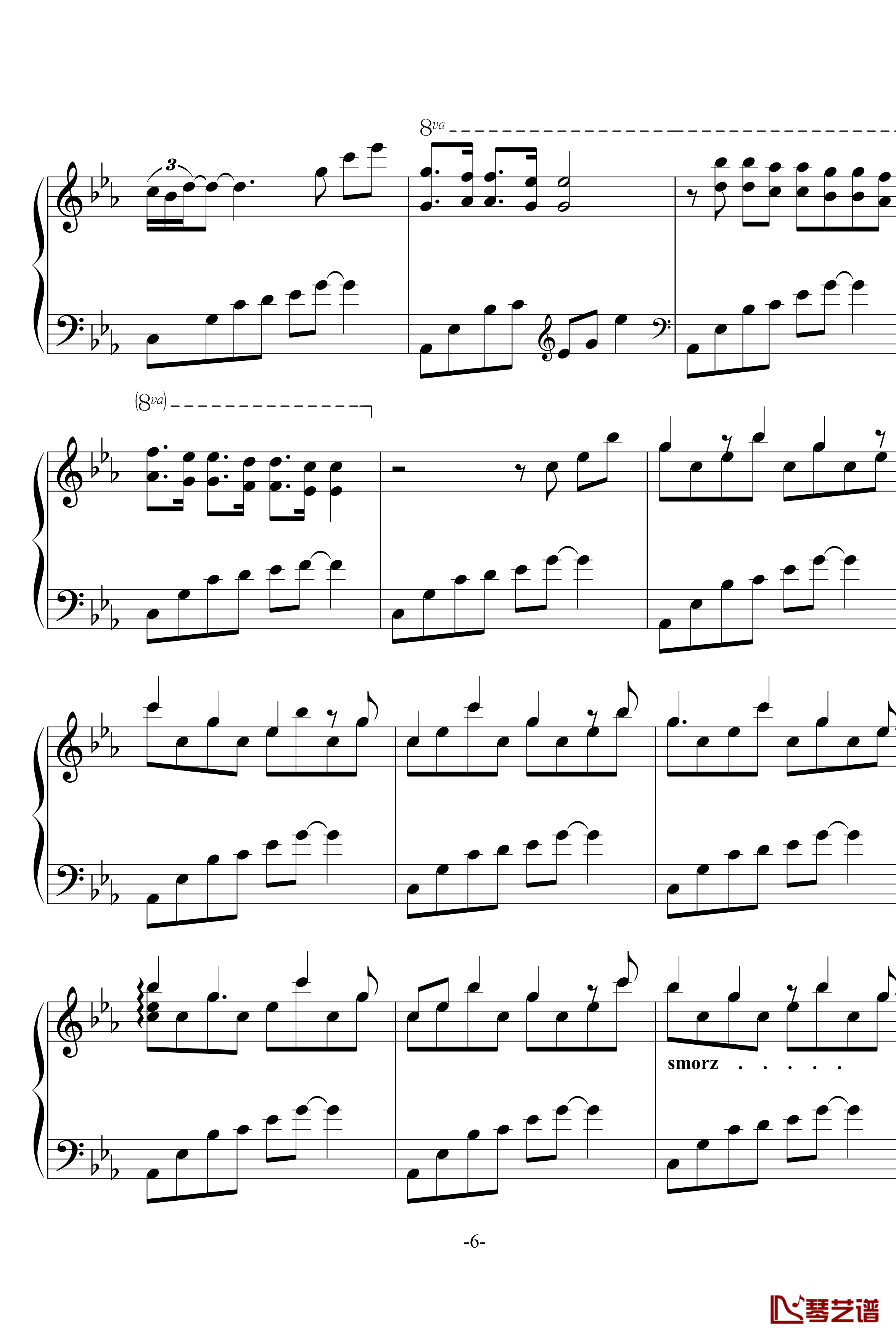 幽灵公主笛子与钢琴钢琴谱-OST-久石让6