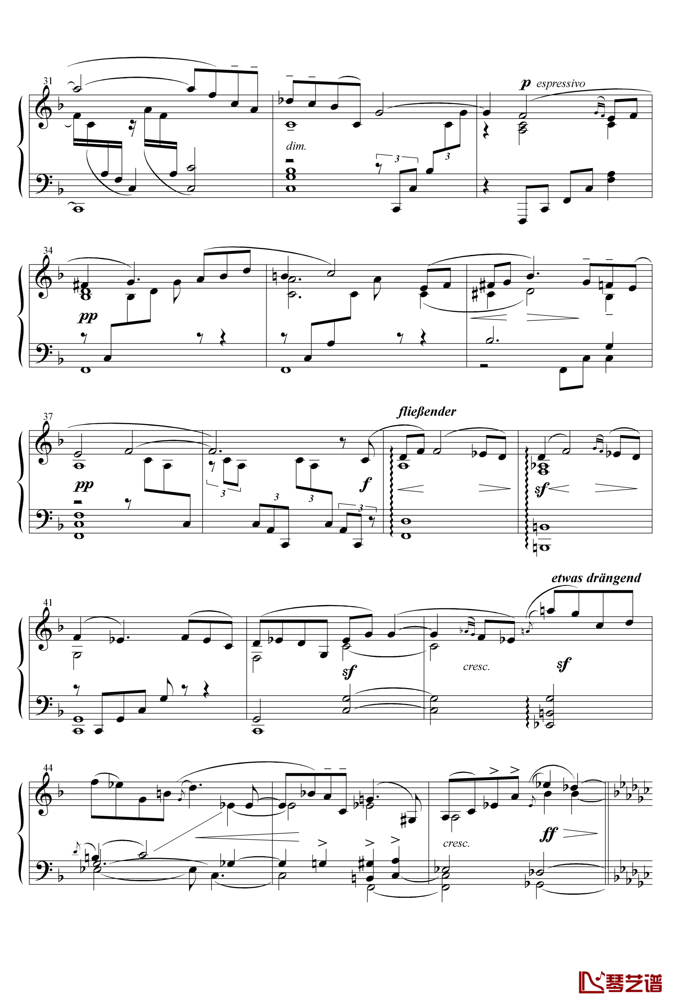 升c小调第五交响曲钢琴谱-第四乐章-小柔板-马勒-Z.D.Lin3