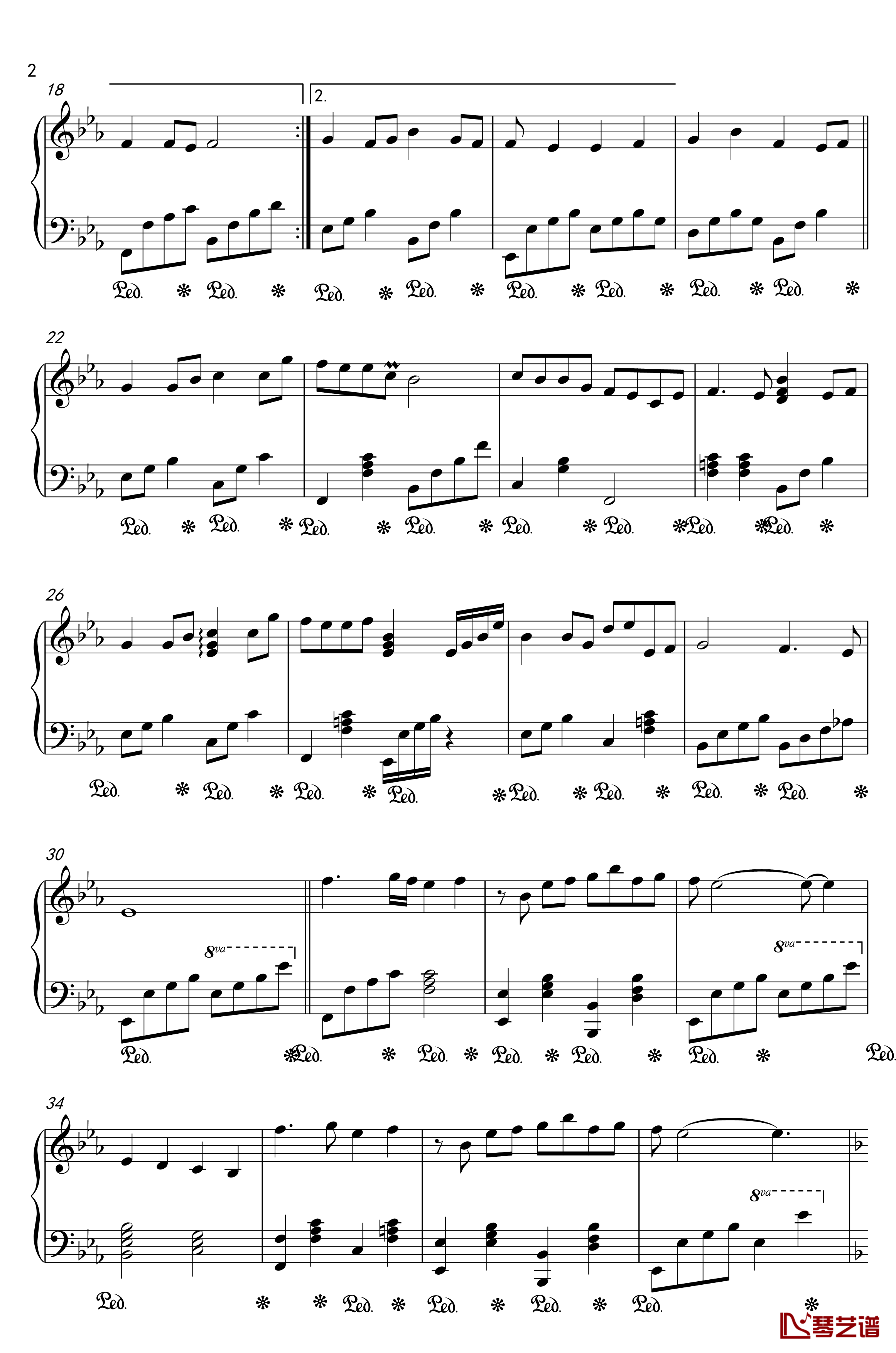 菊花台钢琴谱-易上手-周杰伦2