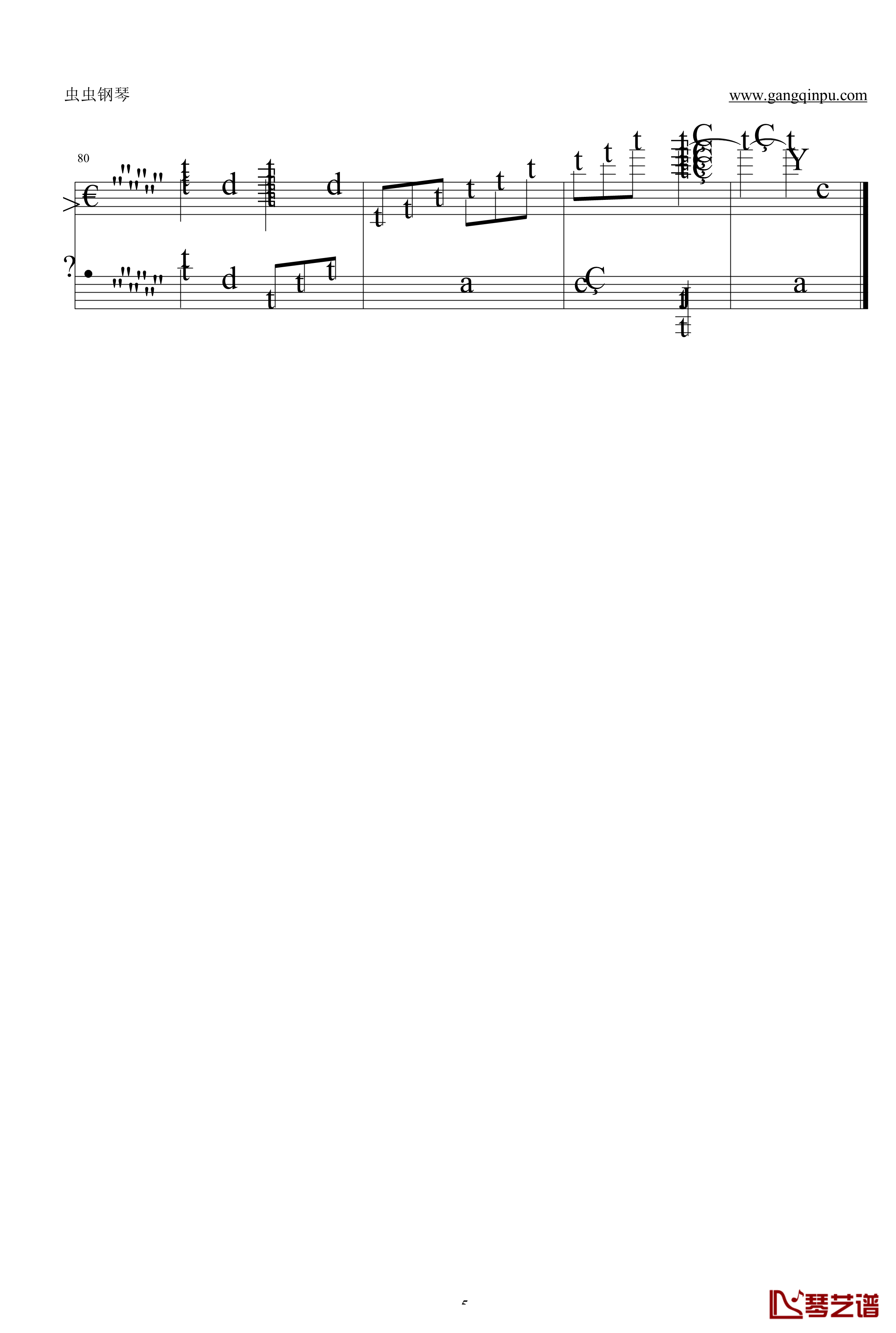 回忆 钢琴谱-克莱德曼的简化版-克莱德曼5