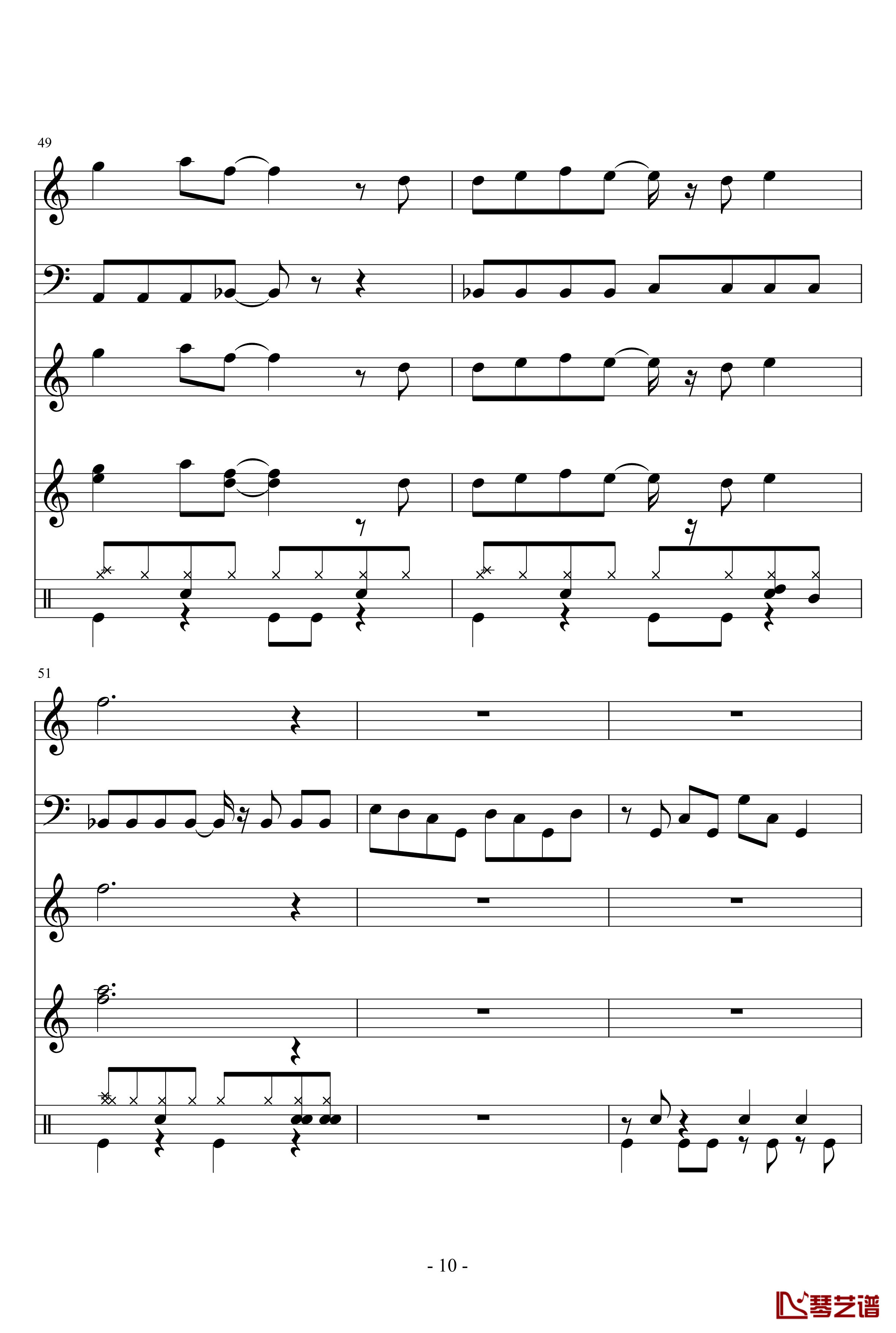 Slamdunk Opening钢琴谱-灌篮高手主题曲总谱-樱木花道10