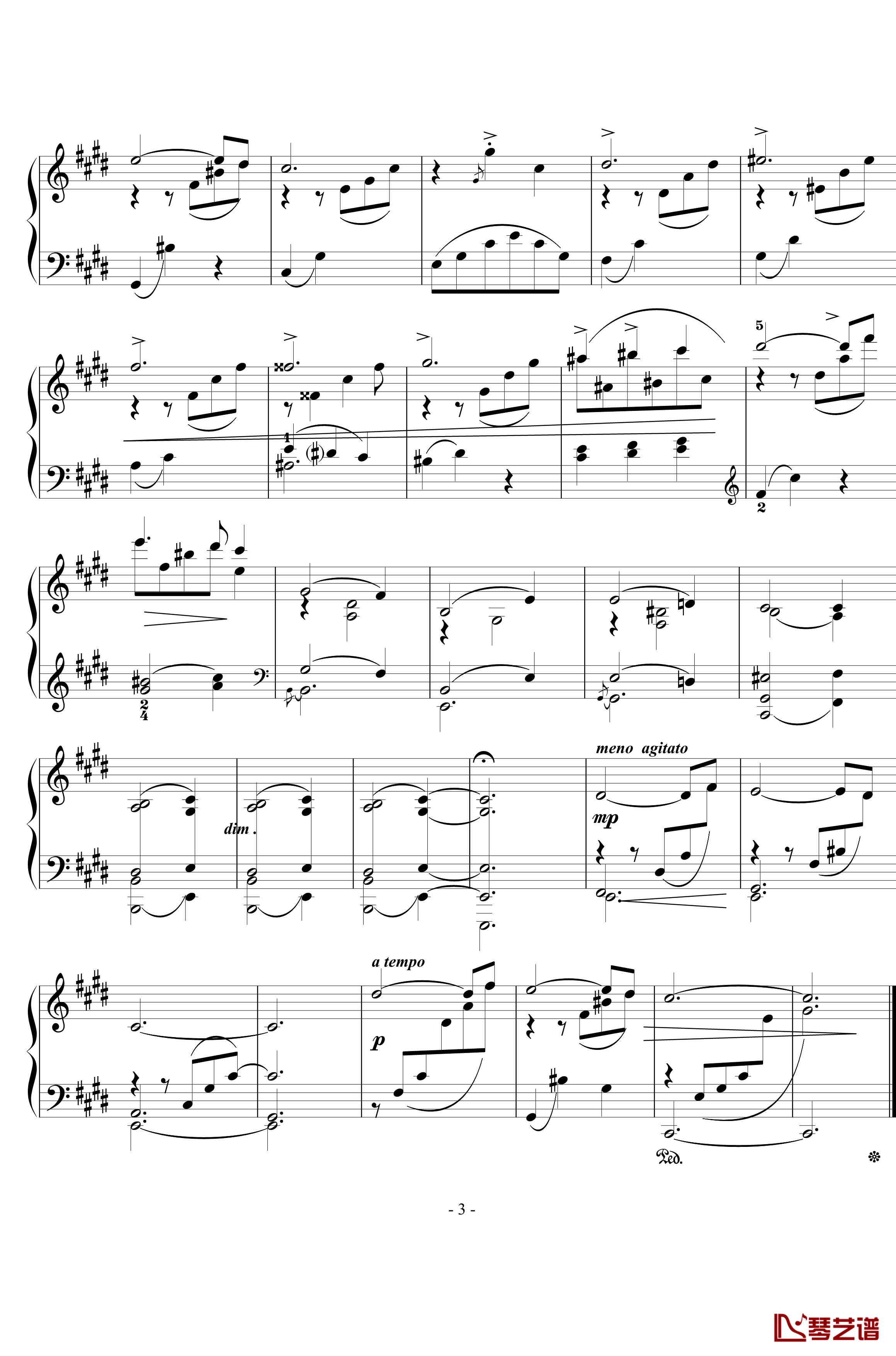 悲歌钢琴谱-Op.76  No.10-西贝柳斯3