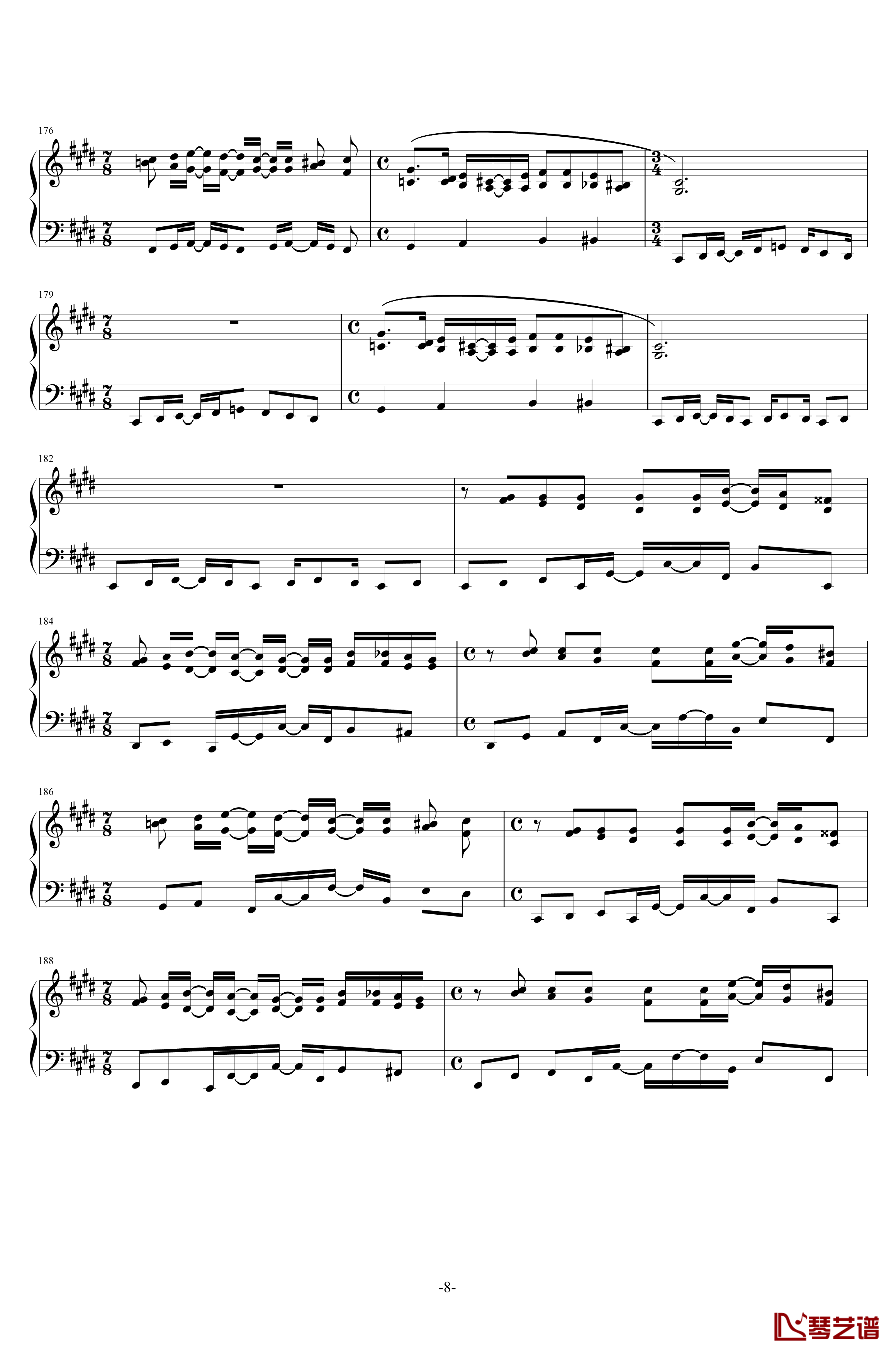Kefka's Theme钢琴谱-Final Fanstay XIV-最终幻想8