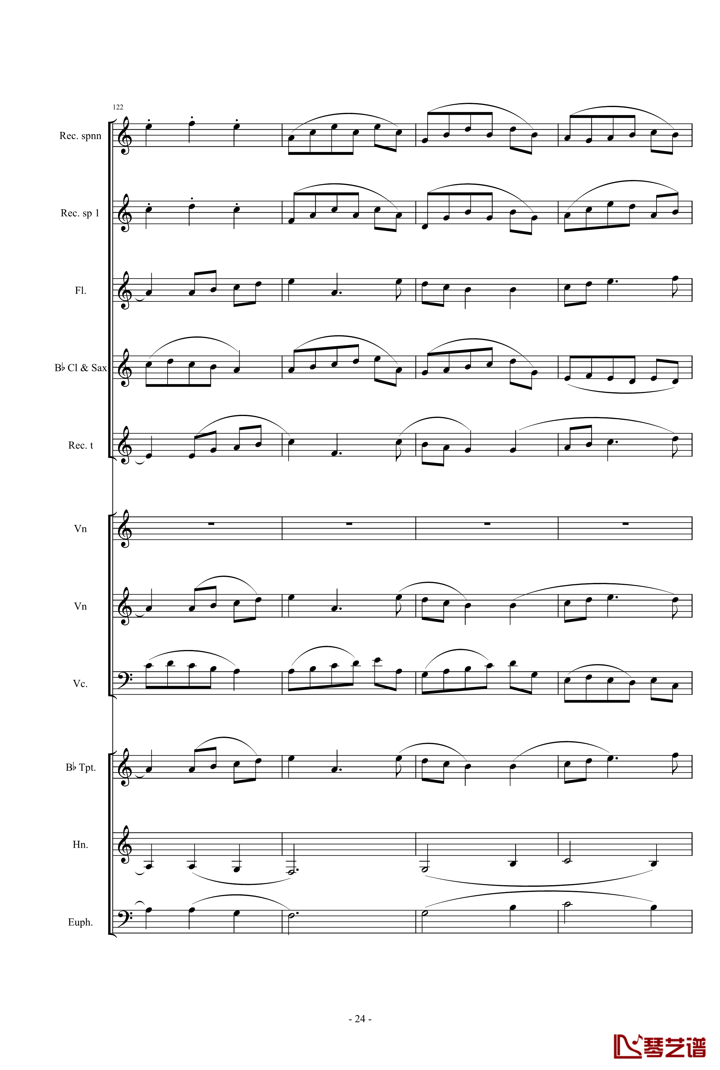 魔法少女小圓钢琴谱-營業的主題-小樂團合奏版24
