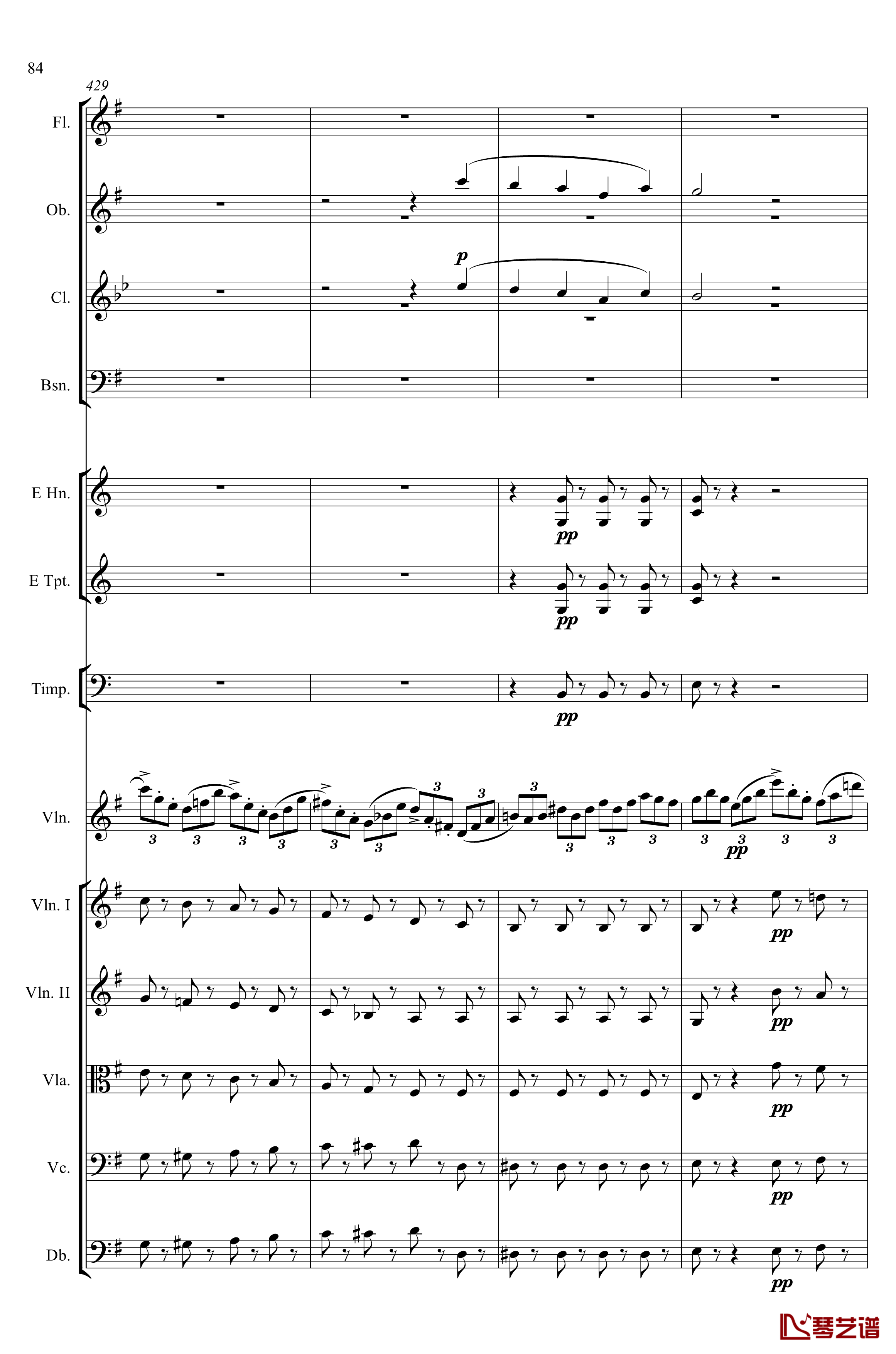e小调小提琴协奏曲Op.64钢琴谱-第一乐章-门德尔松84