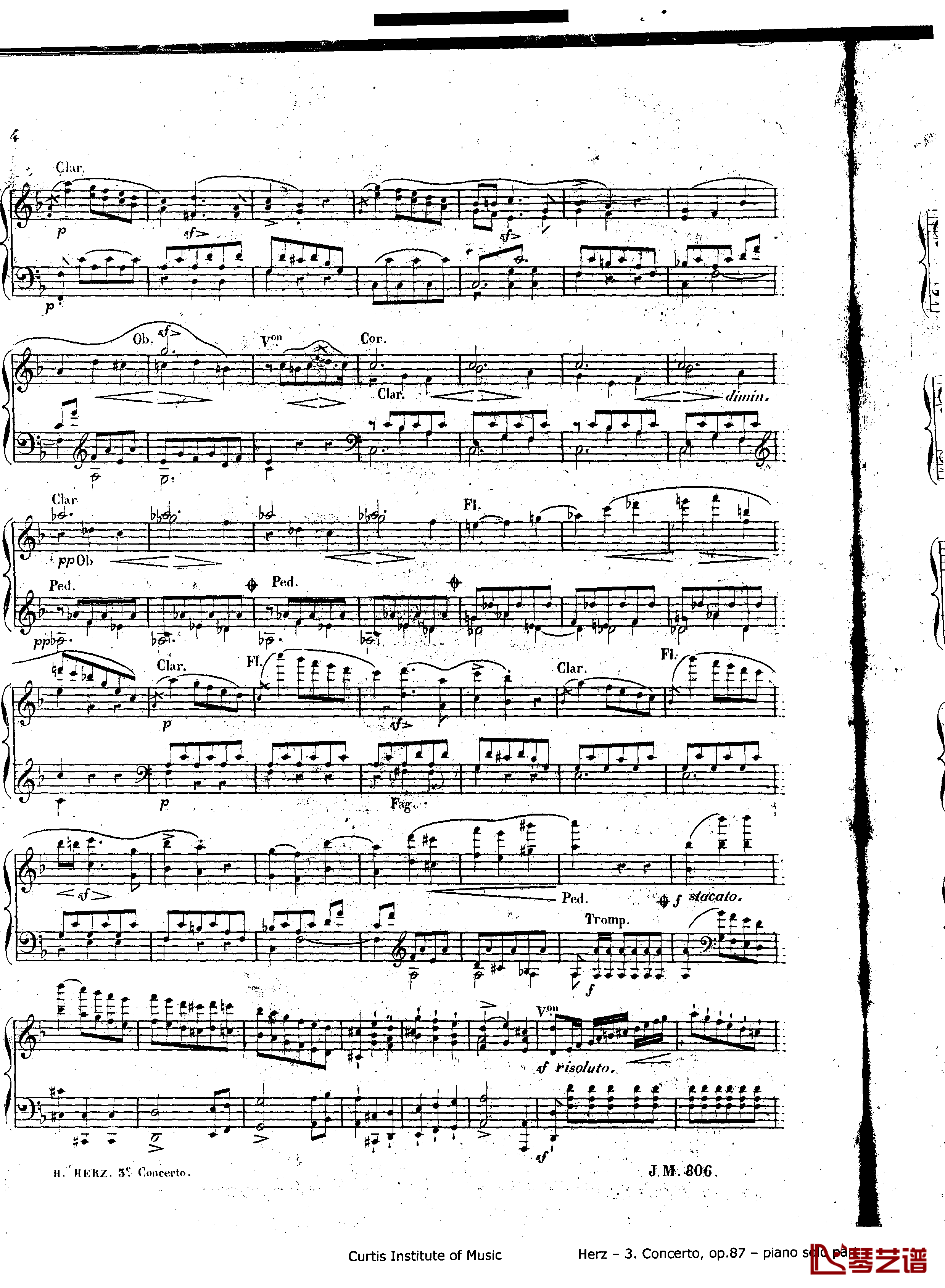 d小调第三钢琴协奏曲Op.87钢琴谱-赫尔兹4