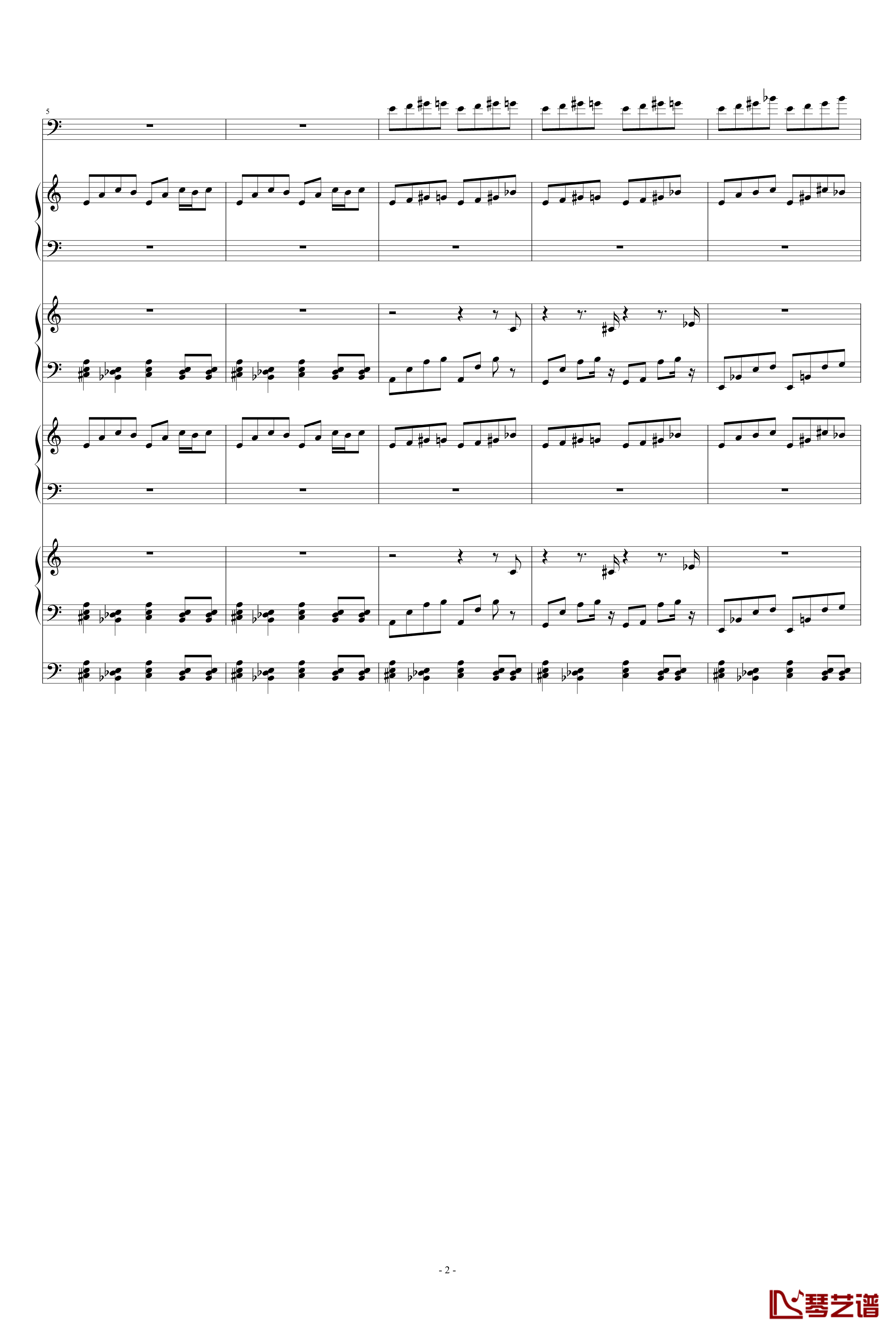 古教堂钢琴钢琴谱-高天海（Skysea)2