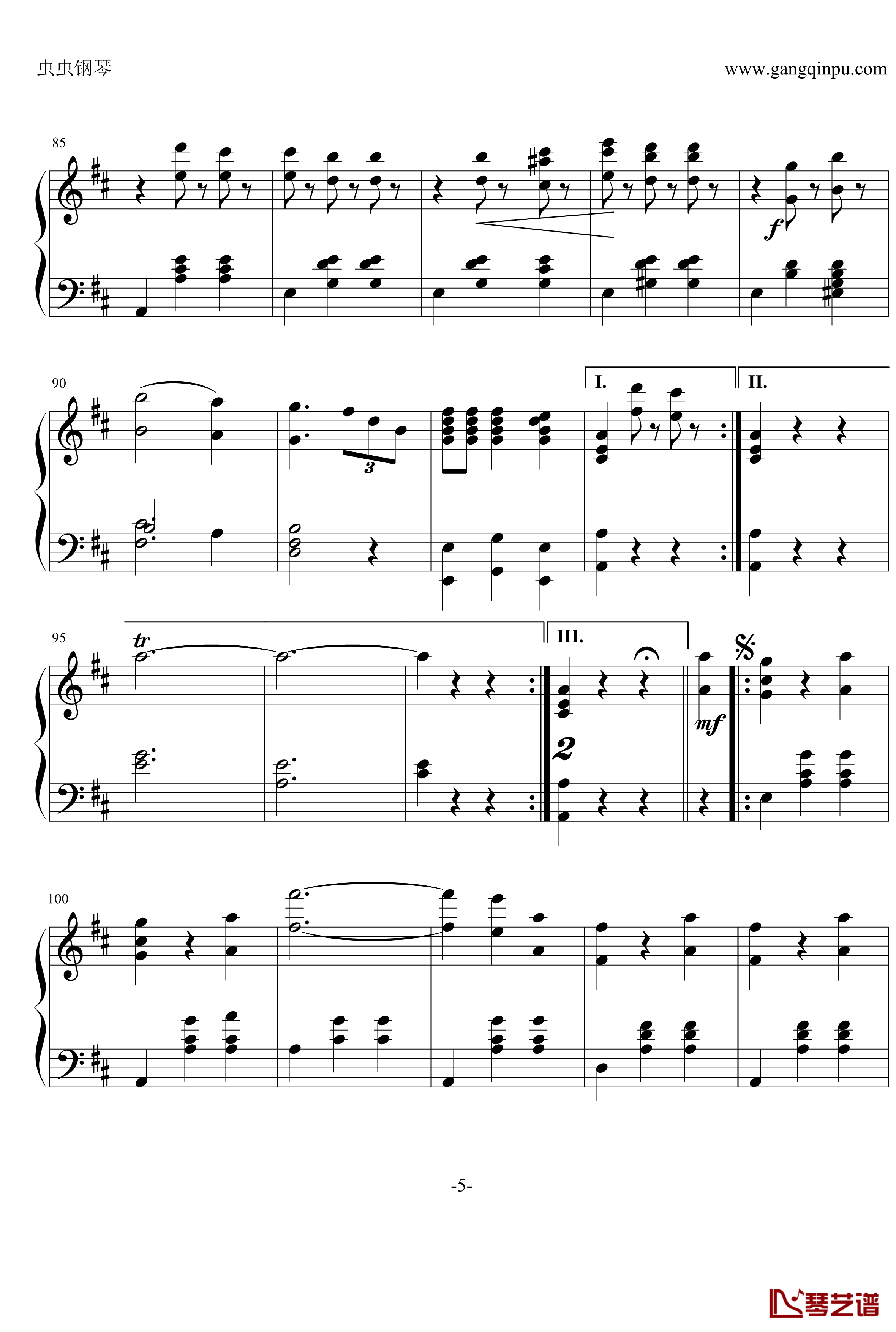 蓝色多瑙河钢琴谱-接近原版-约翰·斯特劳斯5