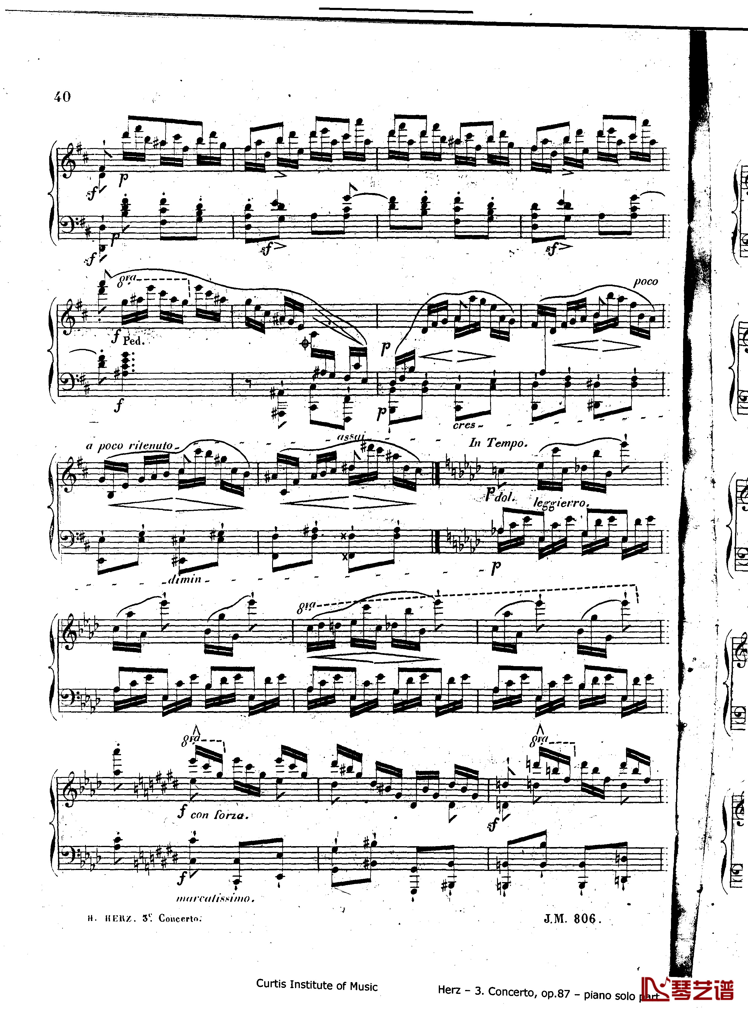 d小调第三钢琴协奏曲Op.87钢琴谱-赫尔兹40
