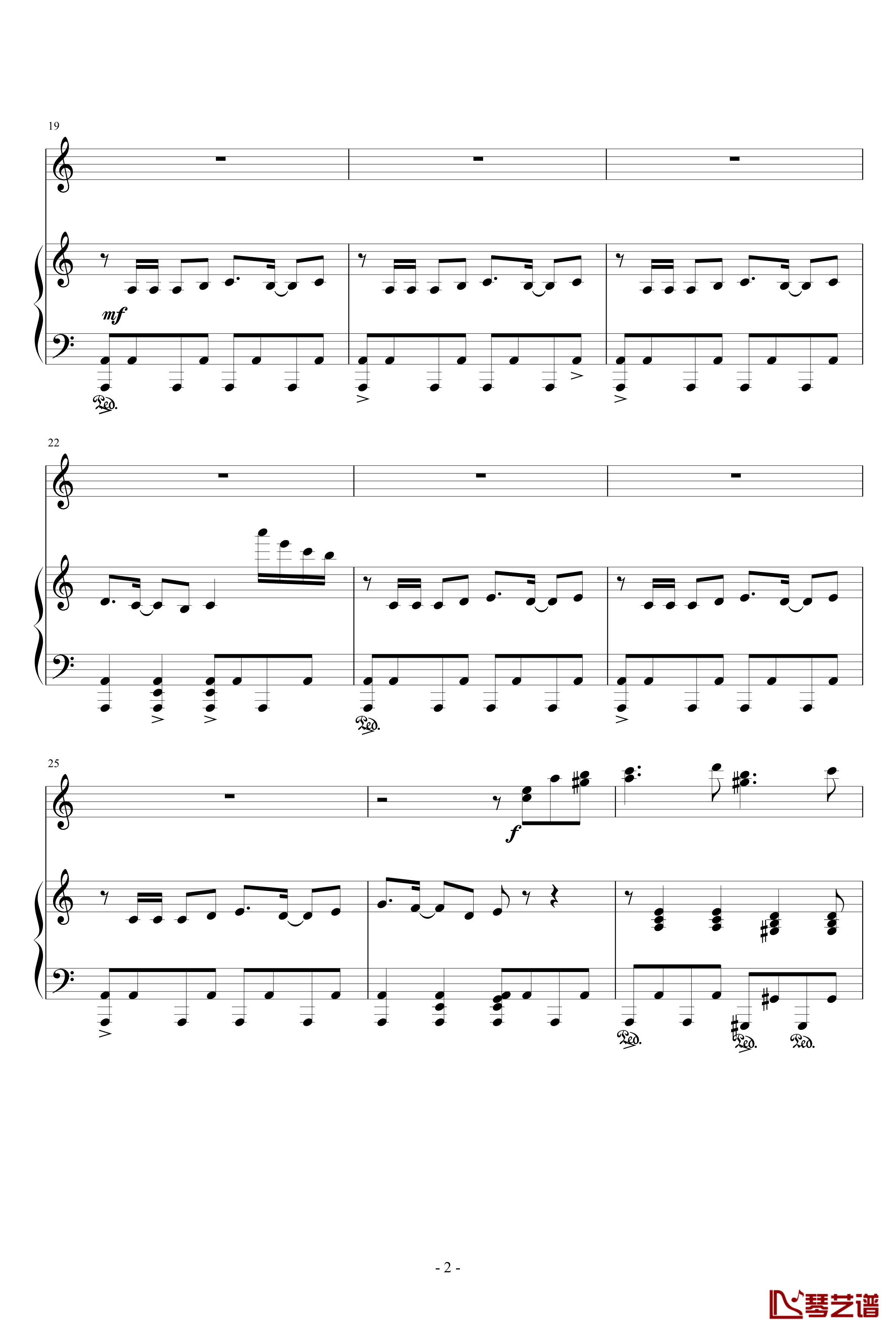 V3钢琴谱-小提琴钢琴协奏-快乐小陆鹿2