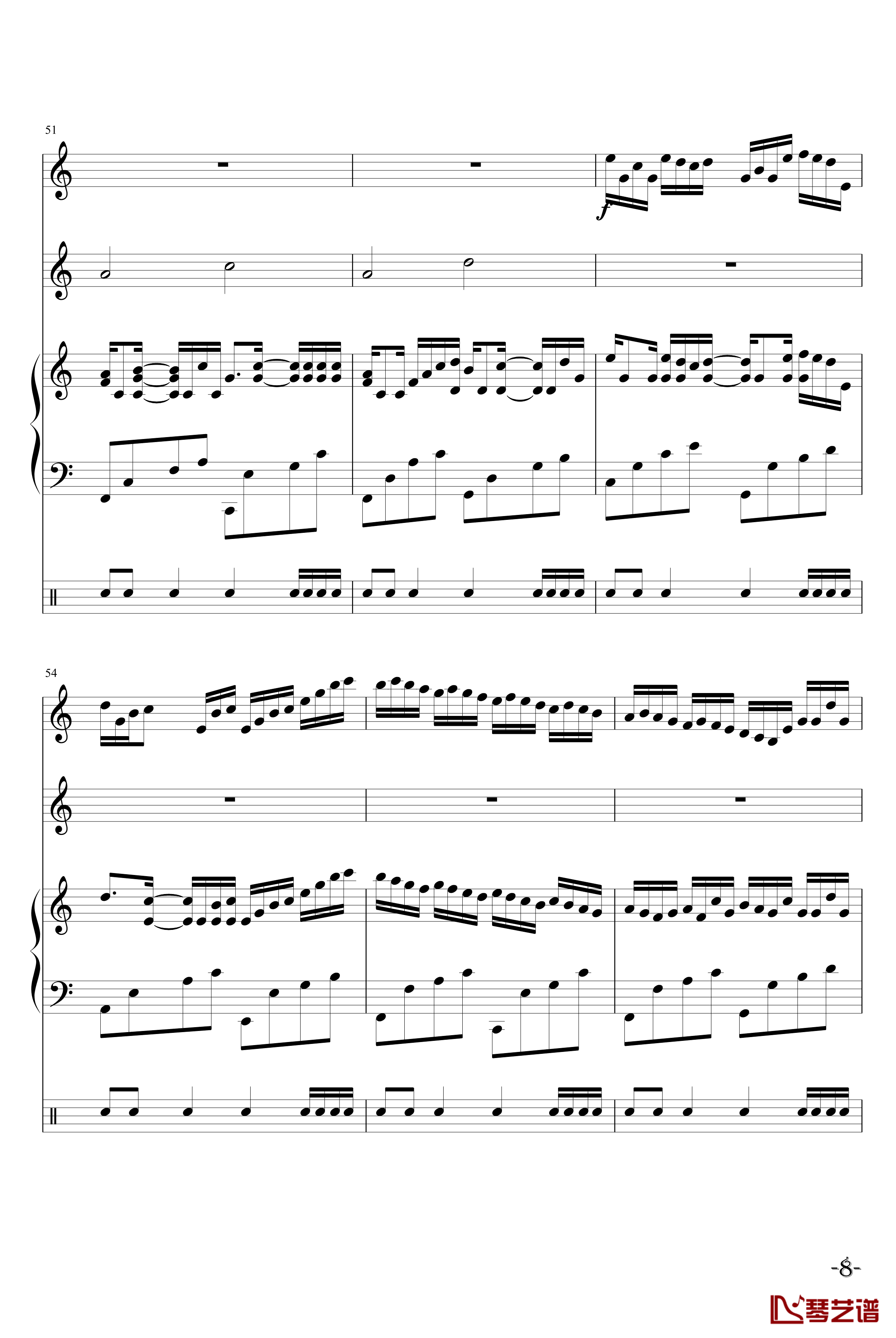 欢乐卡农钢琴谱-帕赫贝尔-Pachelbel8
