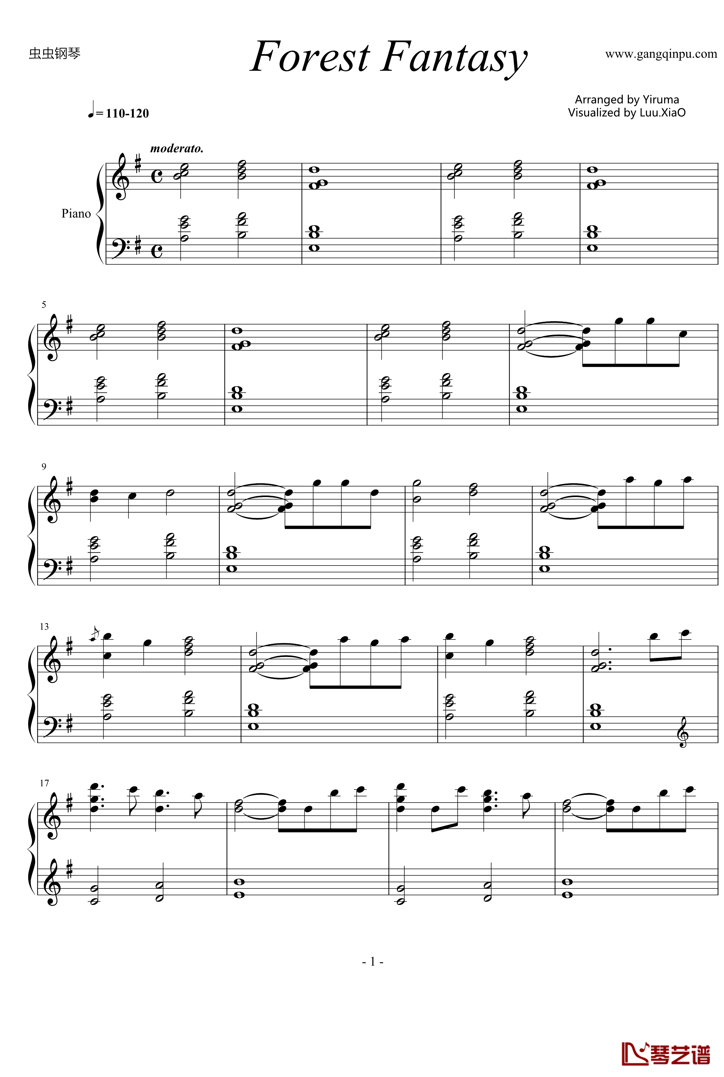 Forest Fantasy钢琴谱-Yiruma1