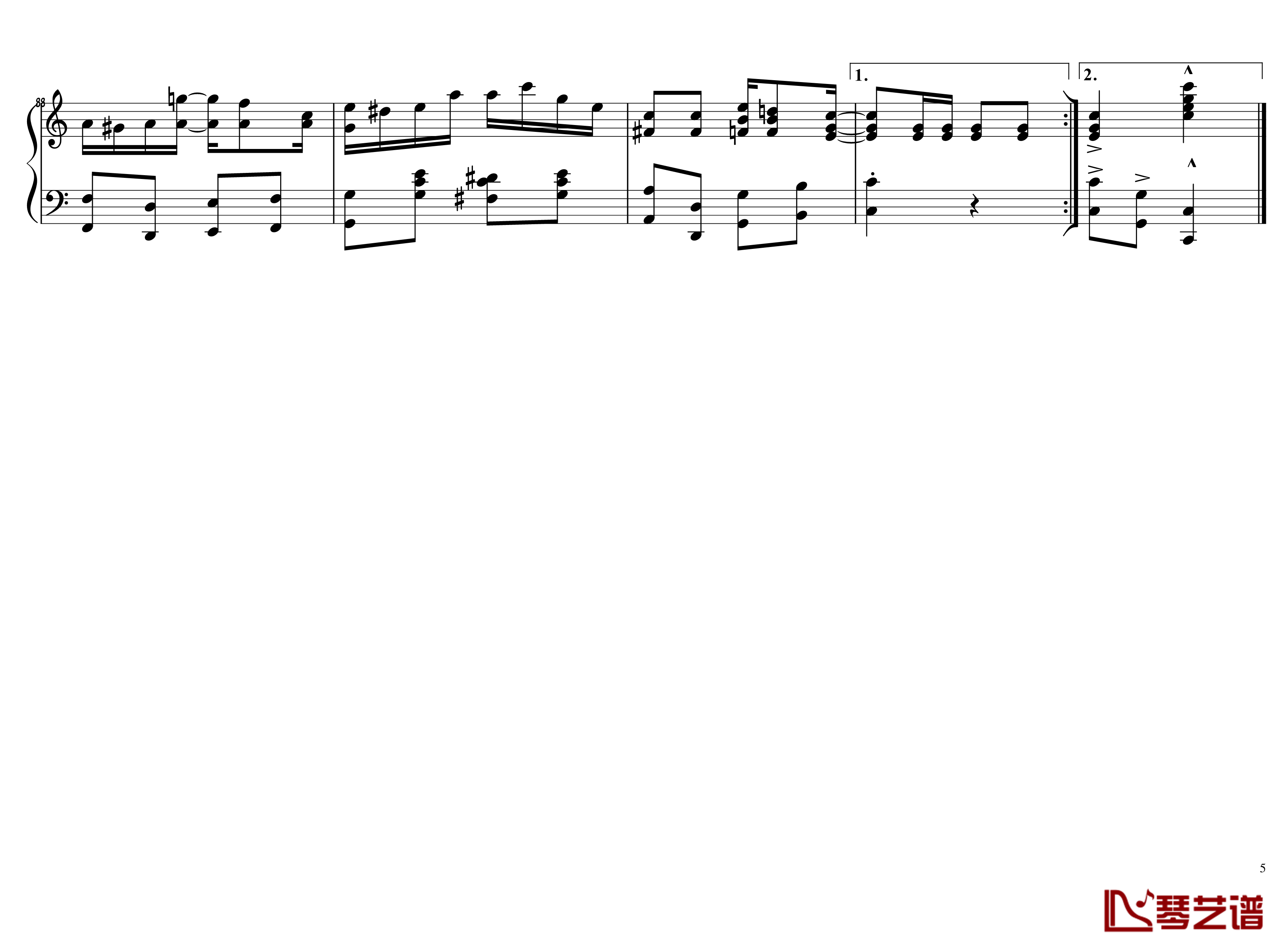 The Entertainer钢琴谱-Scott Joplin5