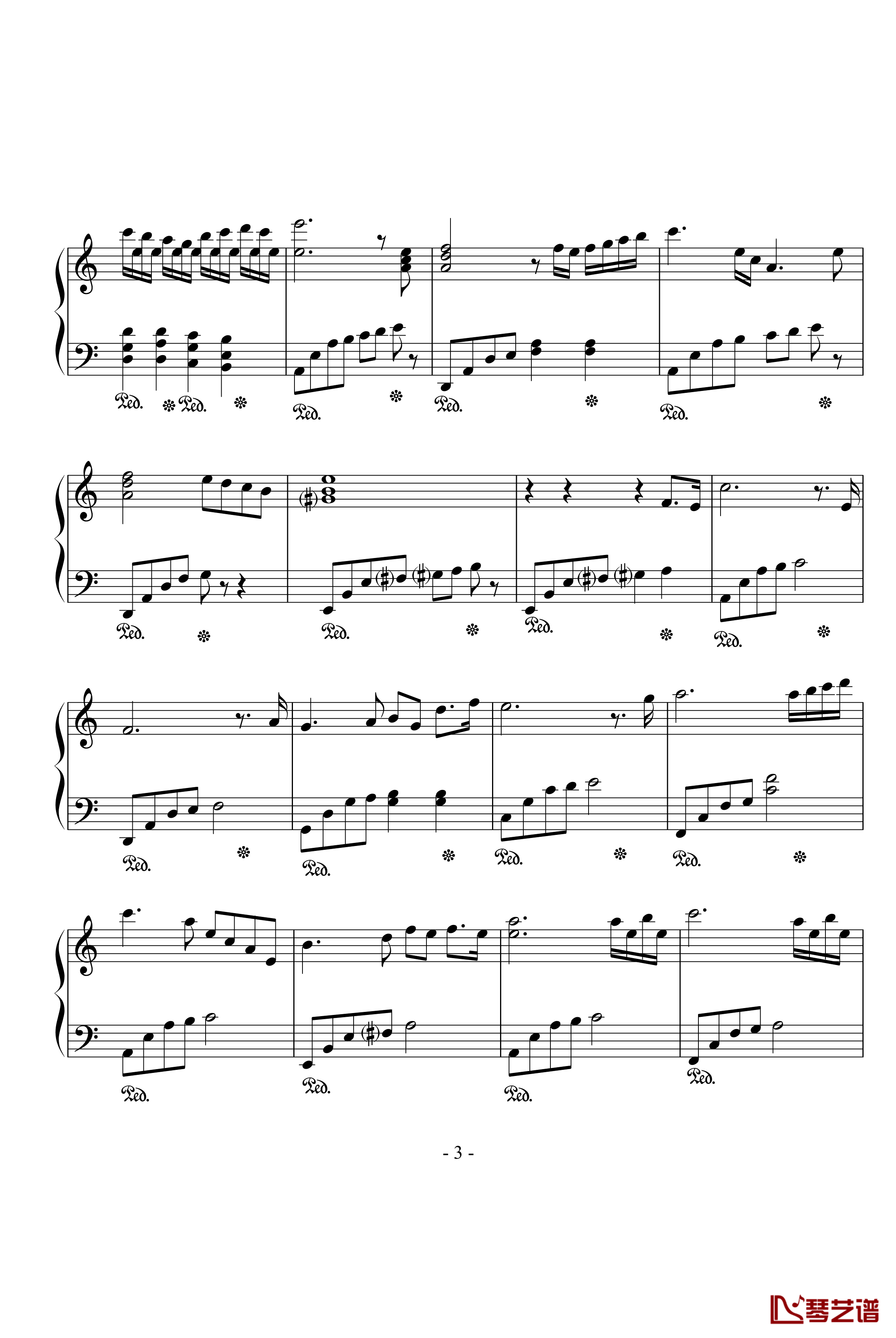 眼泪钢琴谱-tears-钢琴超级简易演奏版-未知分类3
