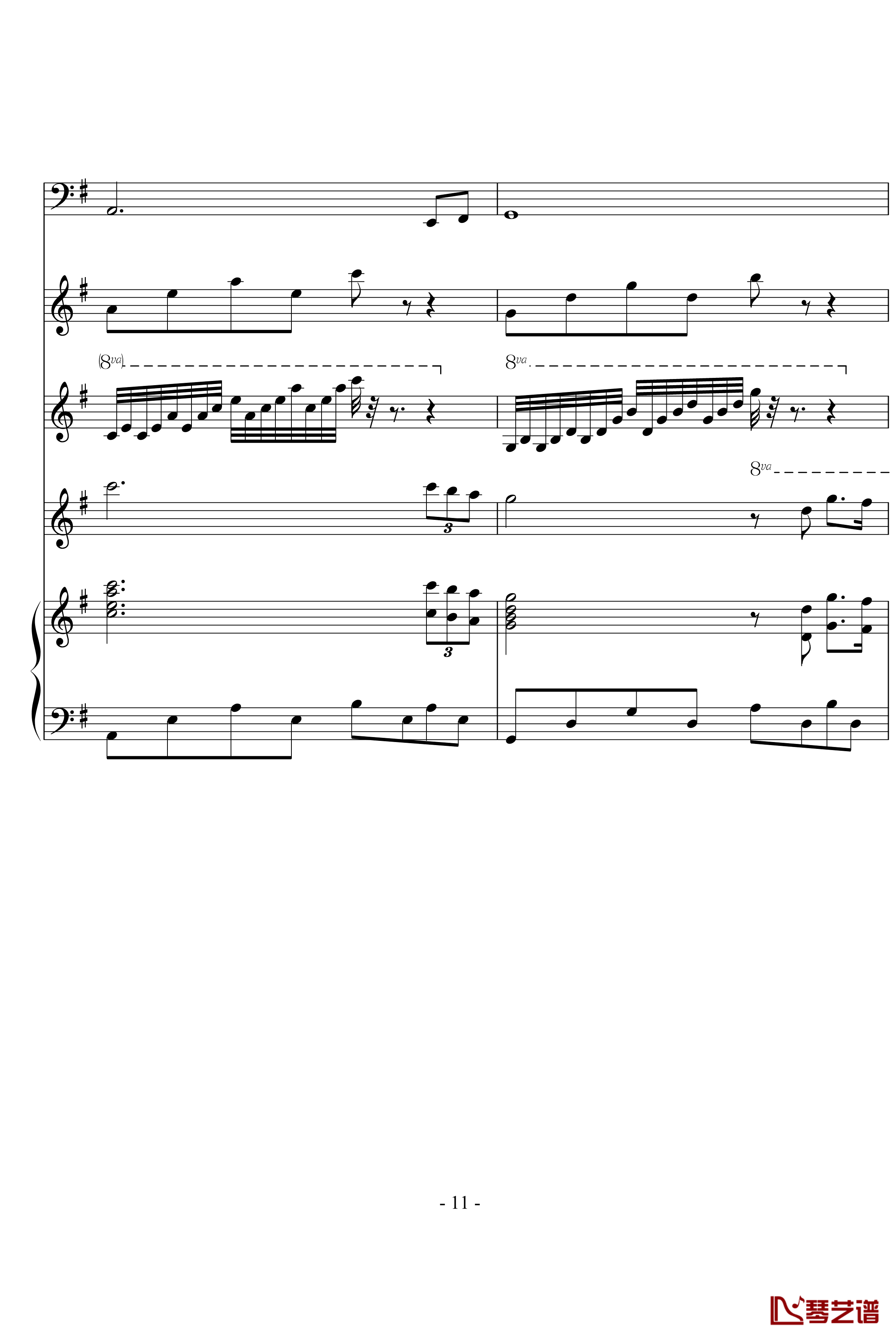 温馨永远钢琴谱-黄紫橙11