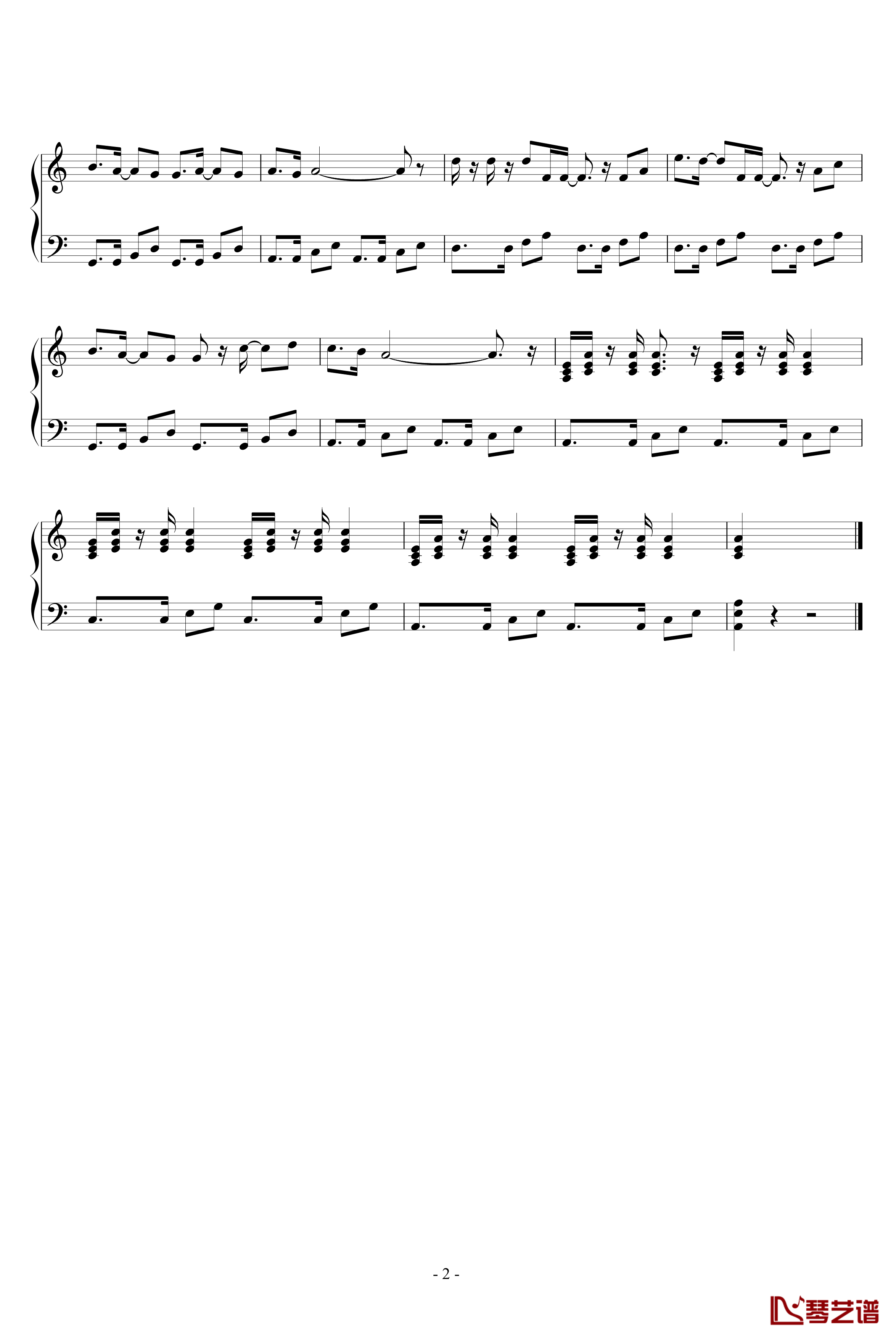 lambada钢琴谱-拉丁-世界名曲2