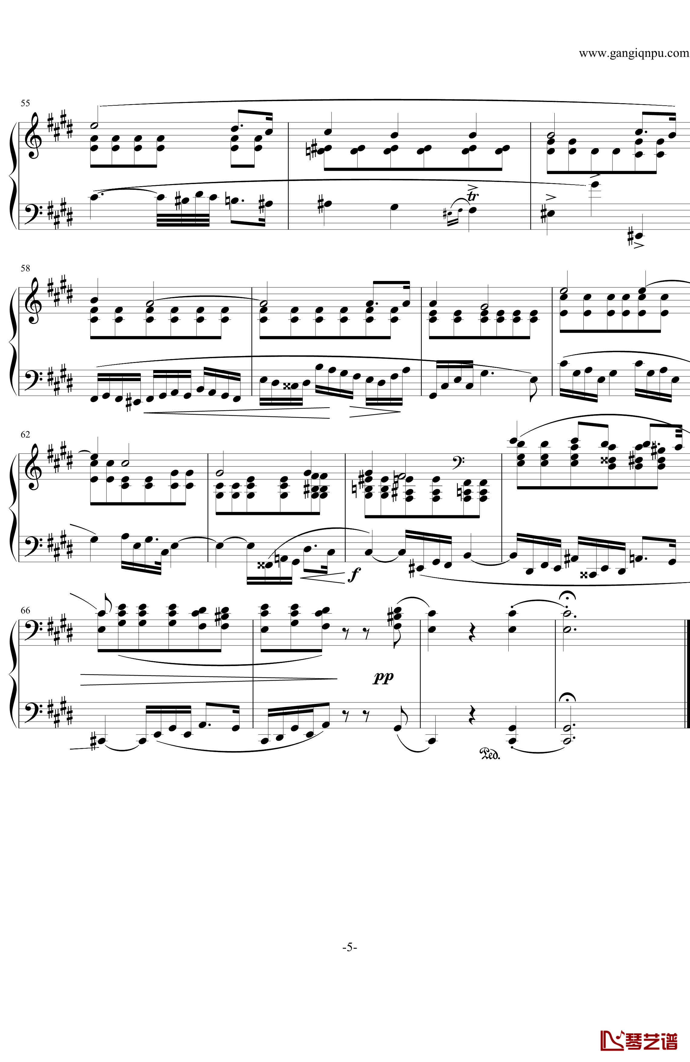 肖邦练习曲第19首钢琴谱-大提琴练习曲-肖邦-chopin5