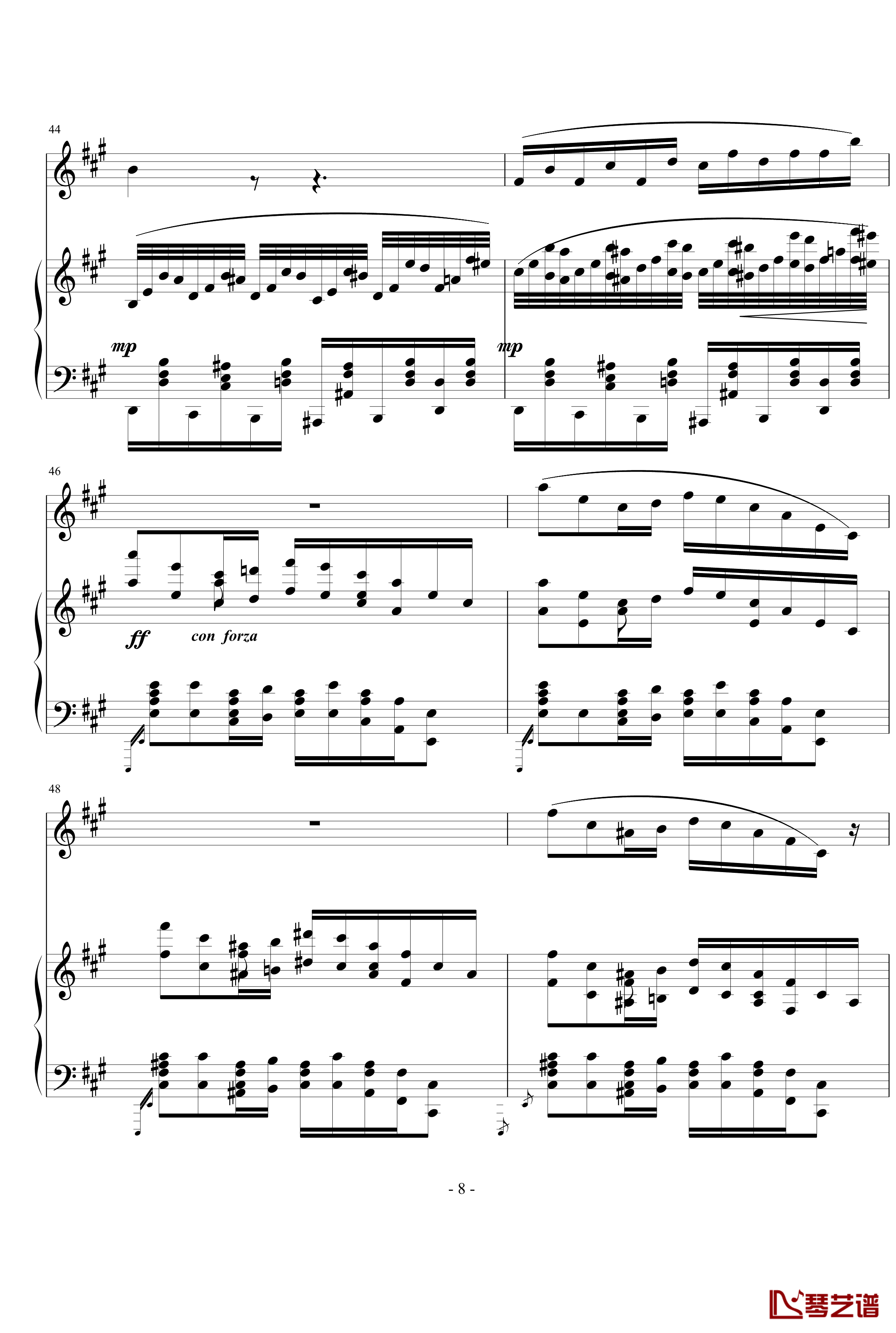 钢琴单簧管小奏鸣曲钢琴谱-nyride8
