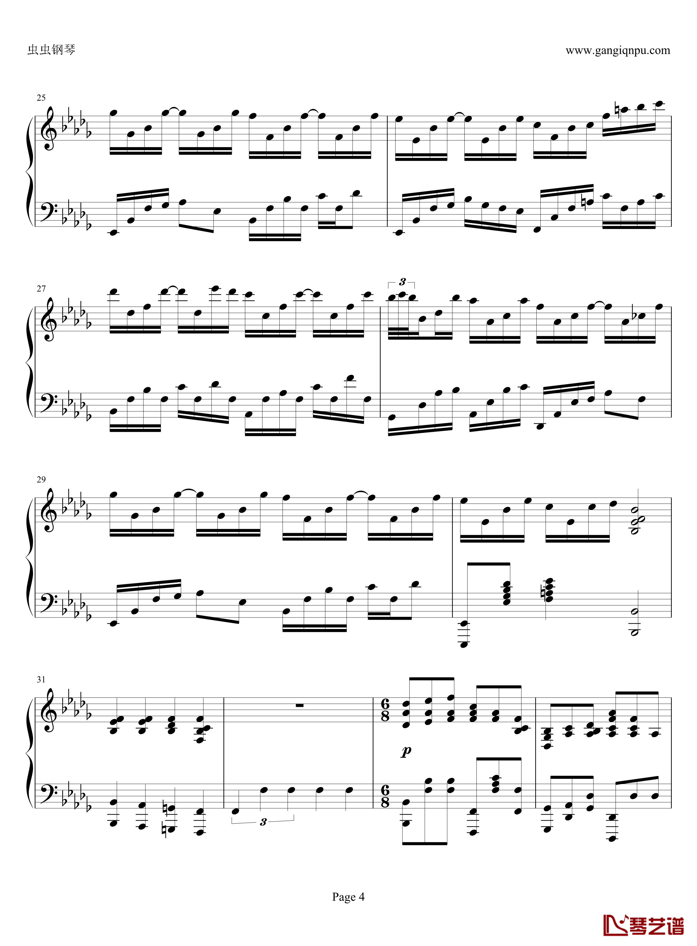 流离的假华尔兹钢琴谱-飞腾哈哈4