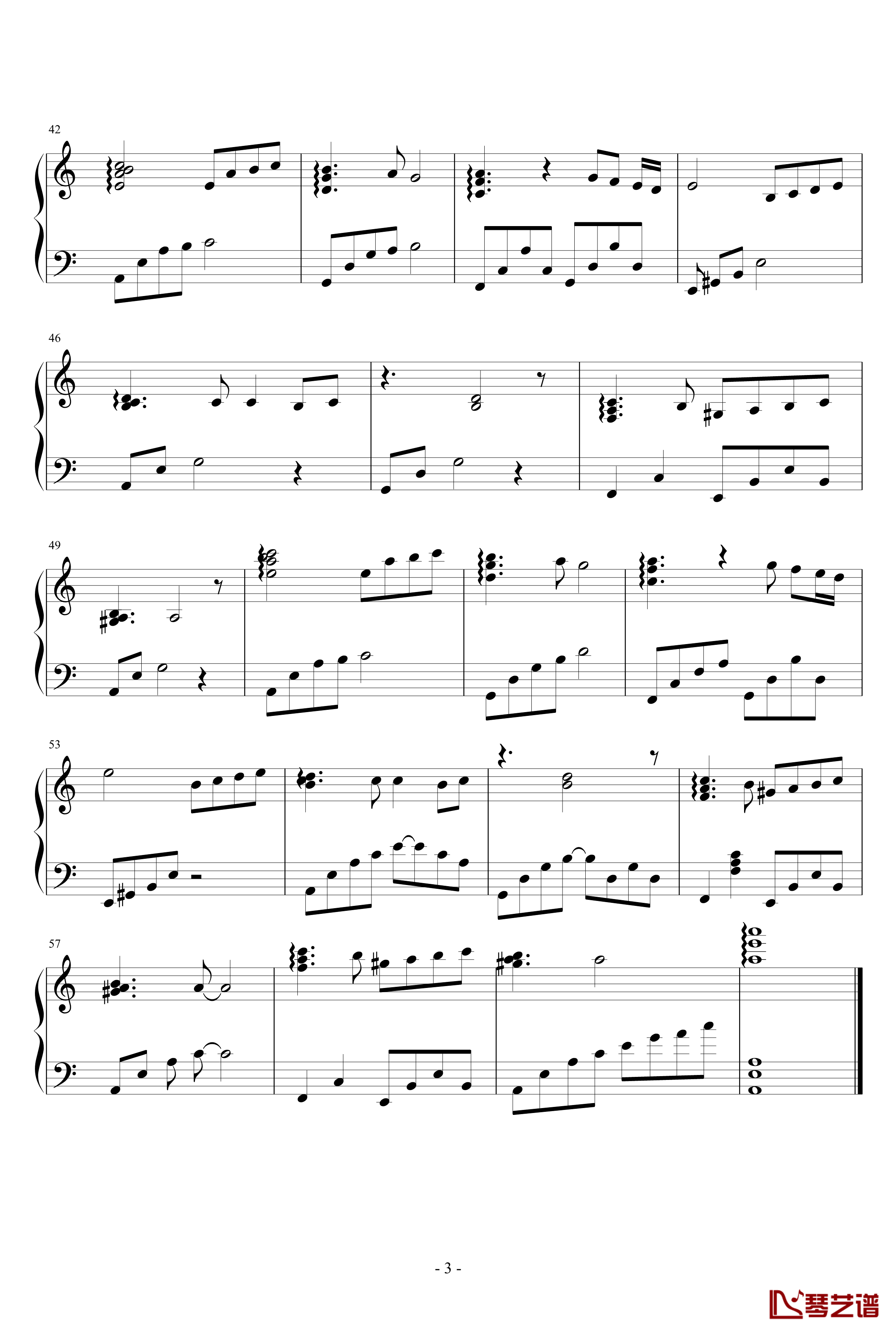悸动钢琴谱-钢琴张3