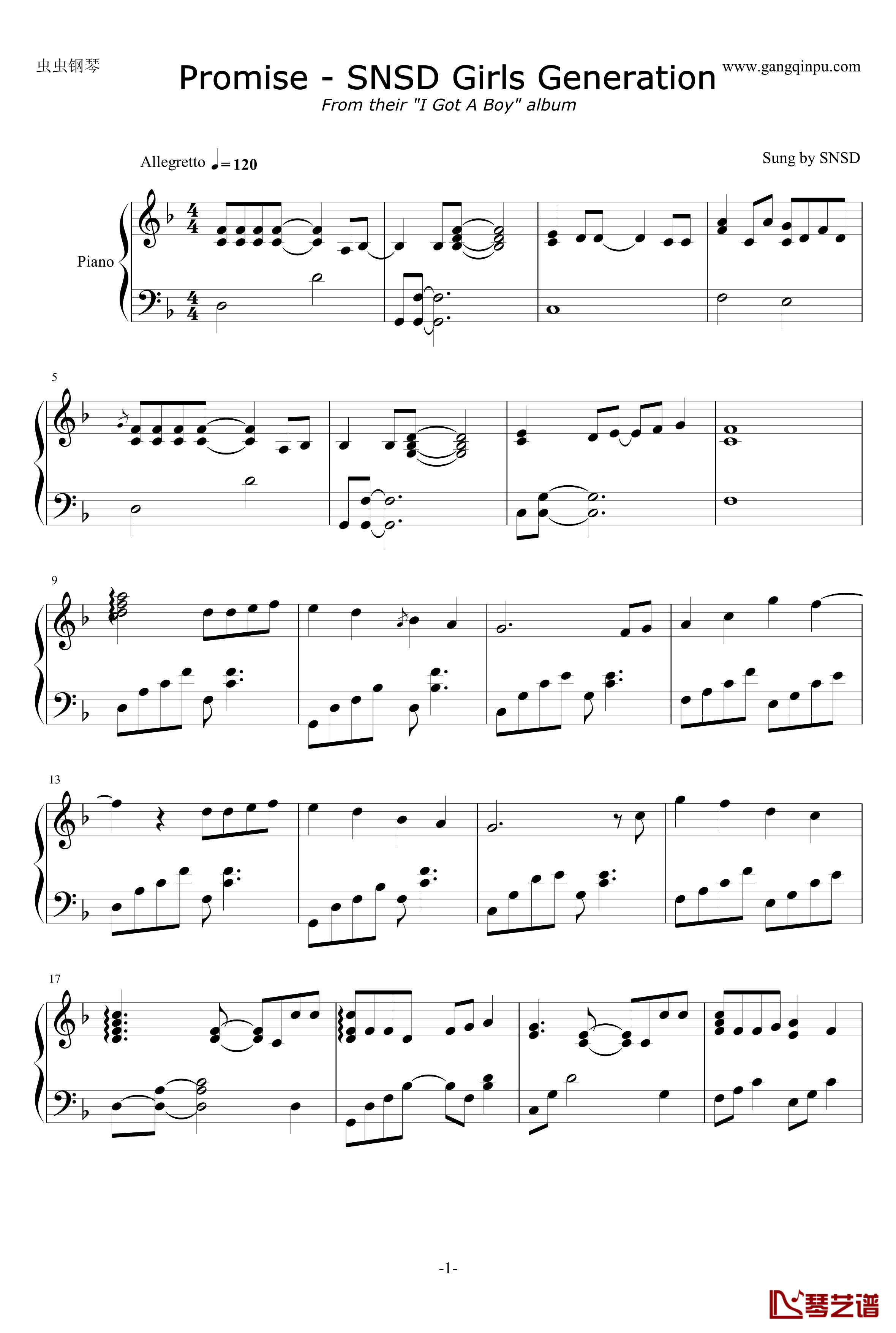 promise钢琴谱-S,E,N,S1