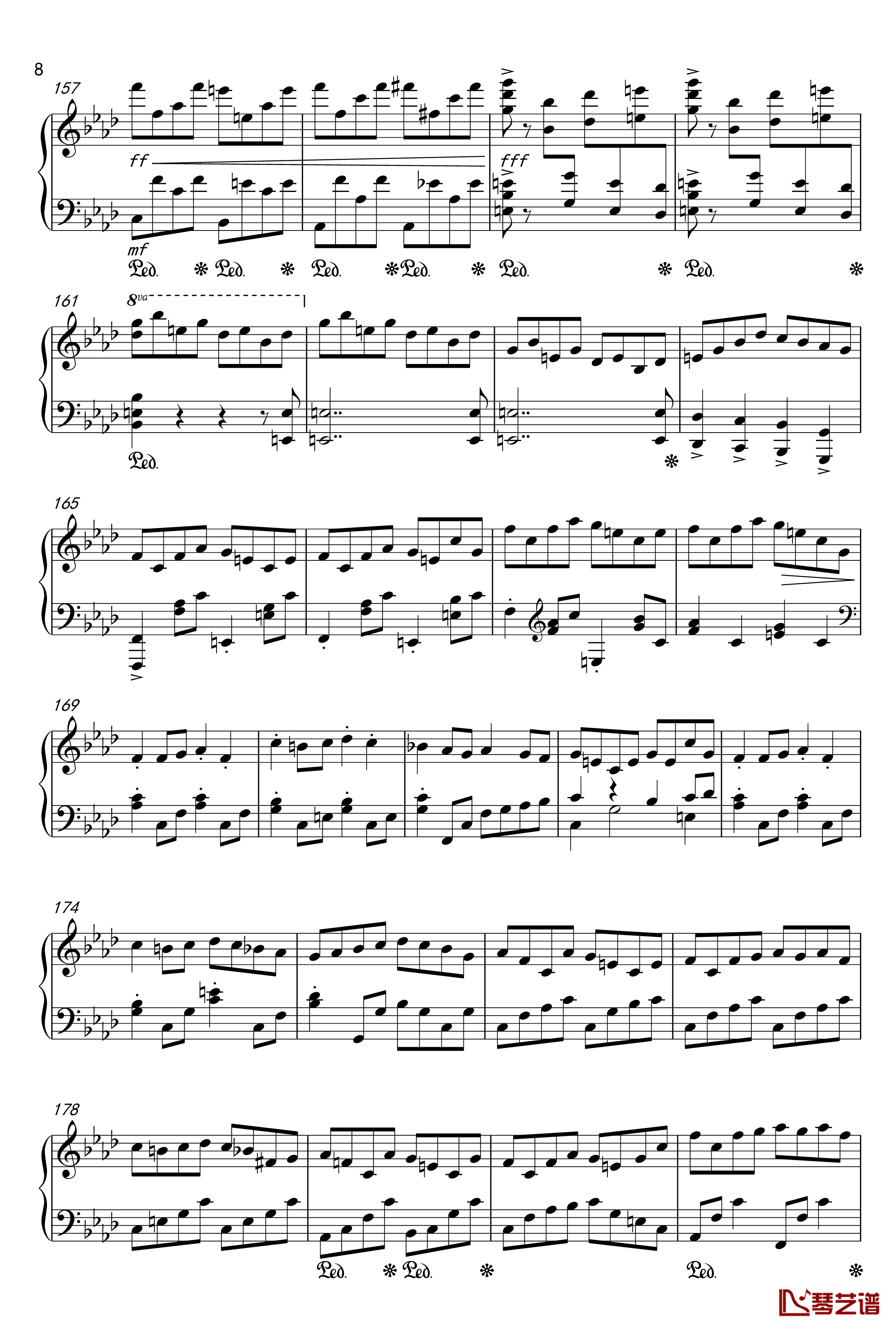 f小调练习曲钢琴谱-コナユキ8