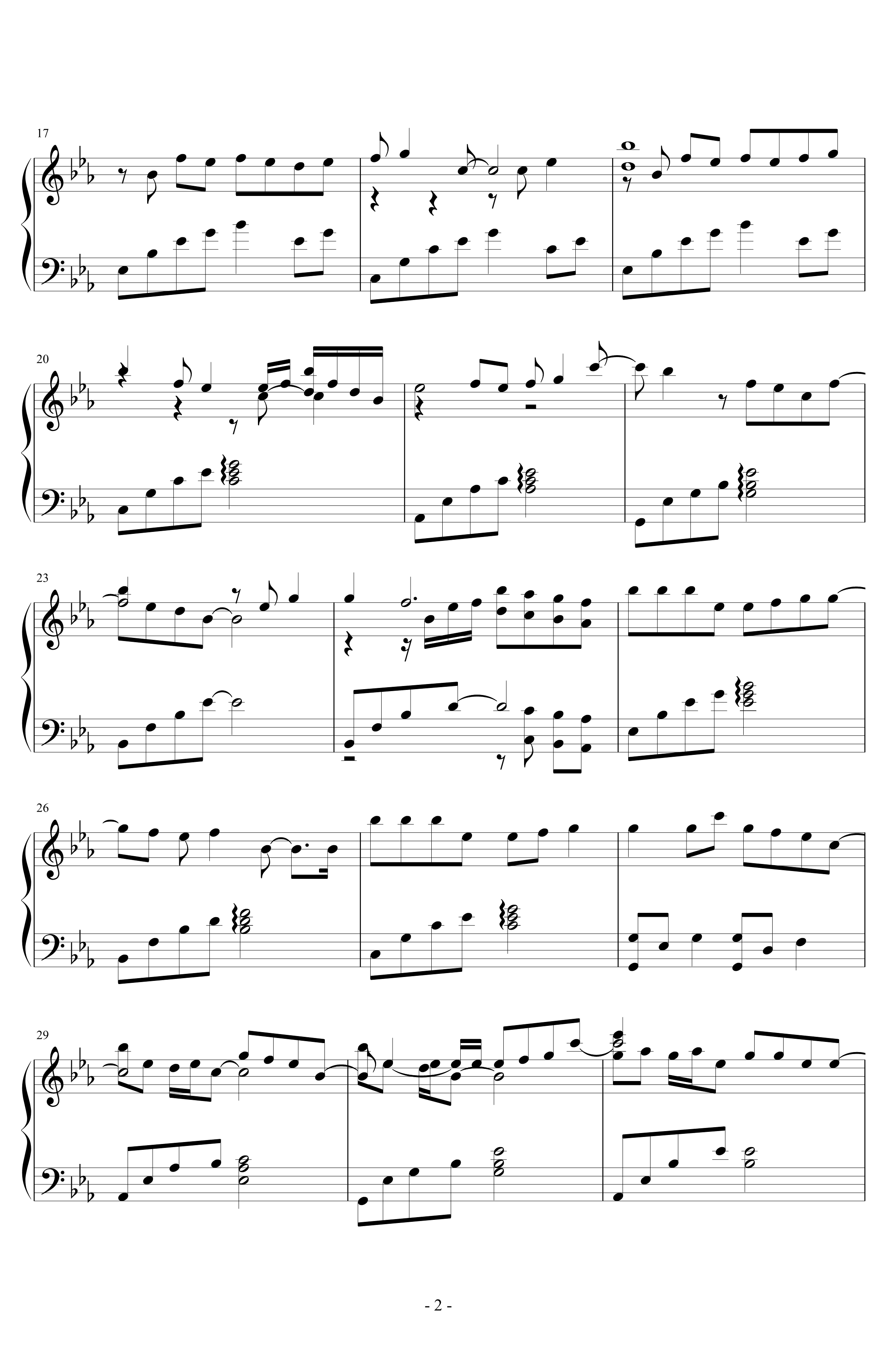 风筝钢琴谱-弦子2