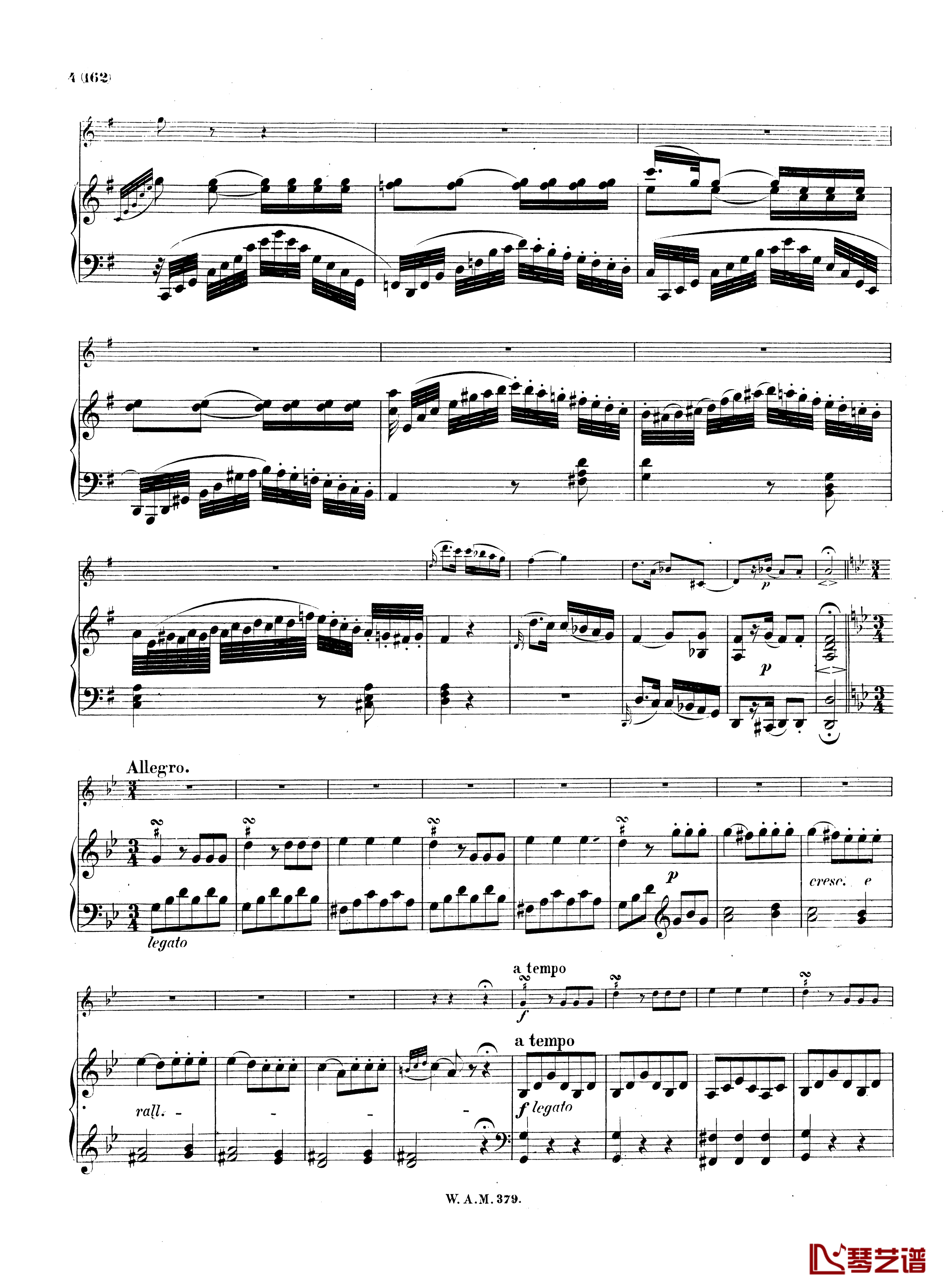 G大调小提琴奏鸣曲K.379钢琴谱-莫扎特3