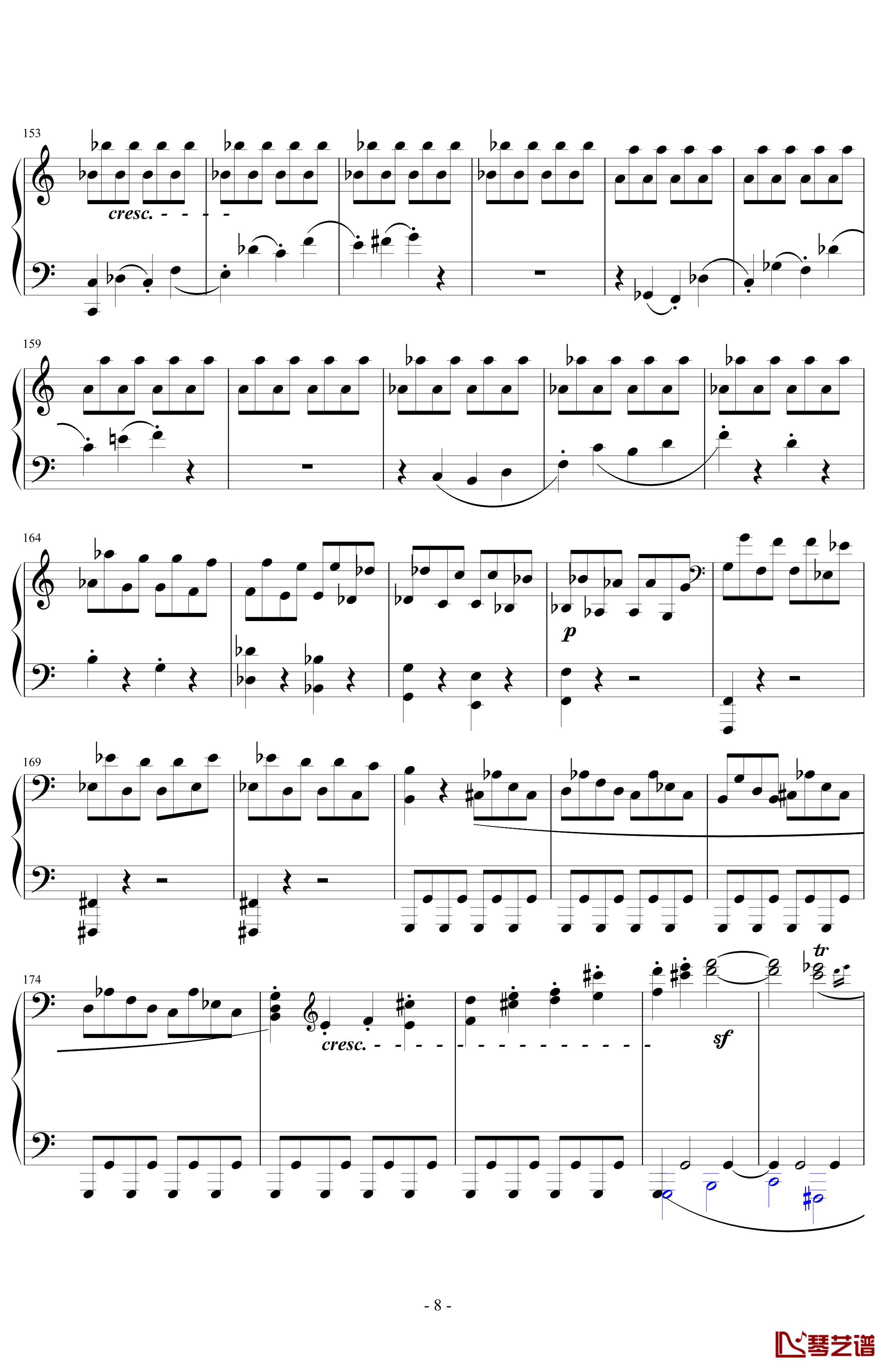 悲怆奏鸣曲第一乐章钢琴谱-贝多芬-beethoven8