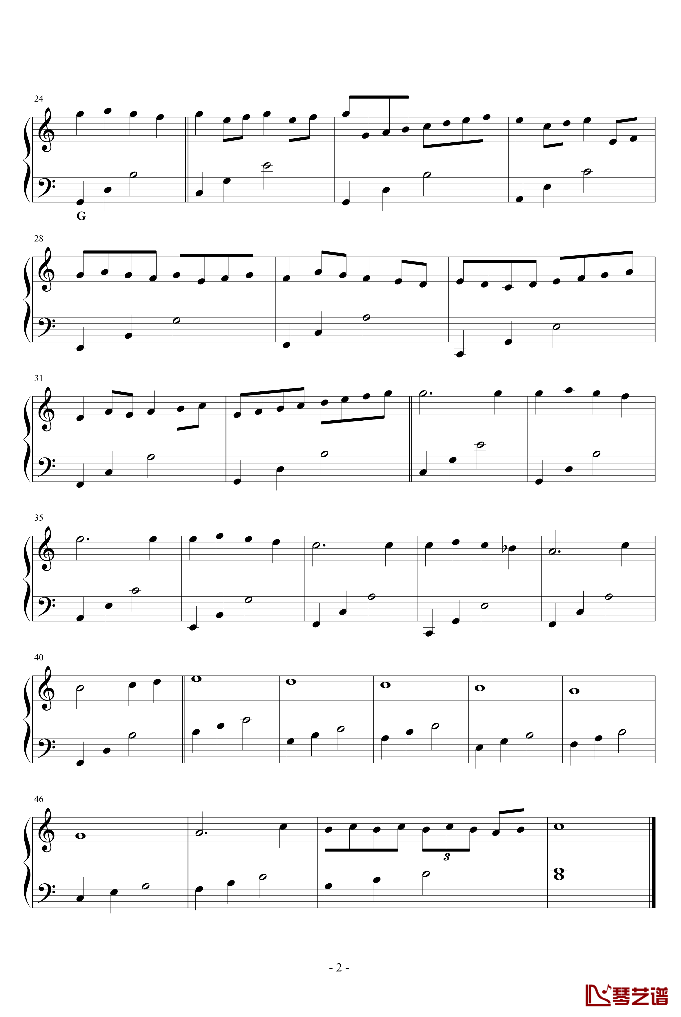 卡农初学版钢琴谱-帕赫贝尔-Pachelbel2