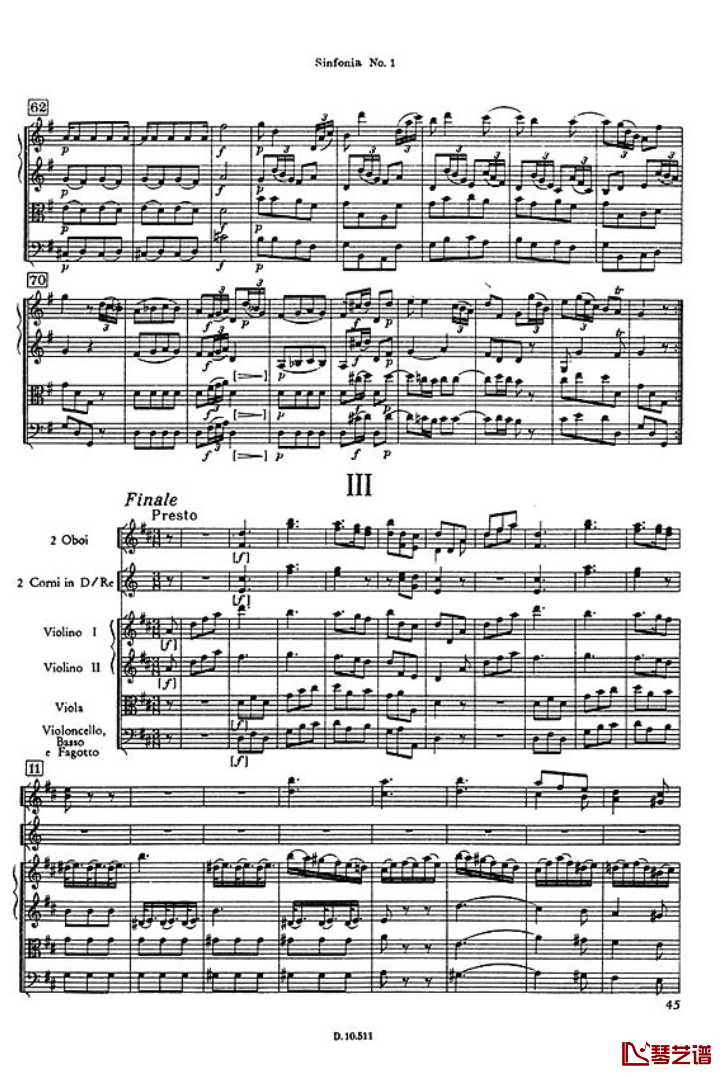 D大调第一交响曲钢琴谱-海顿11