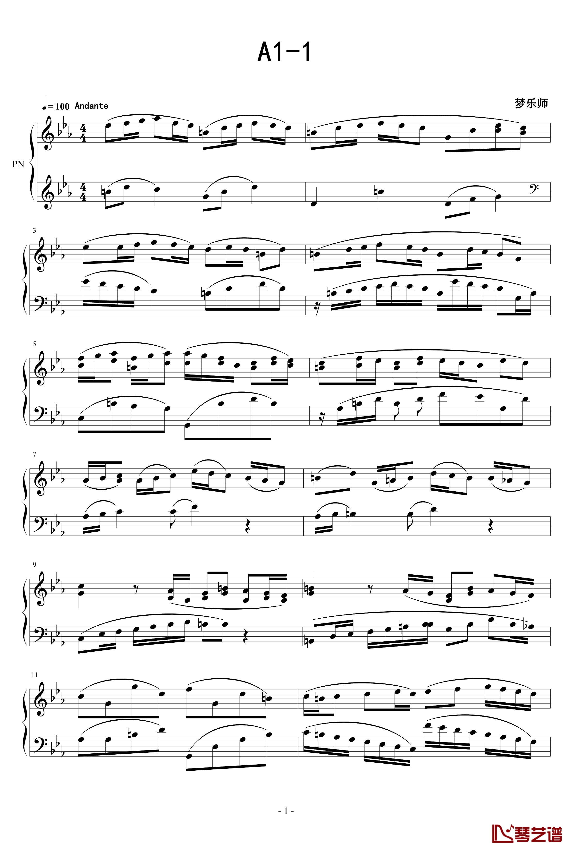 从零学作曲A1-1钢琴谱-梦乐师1