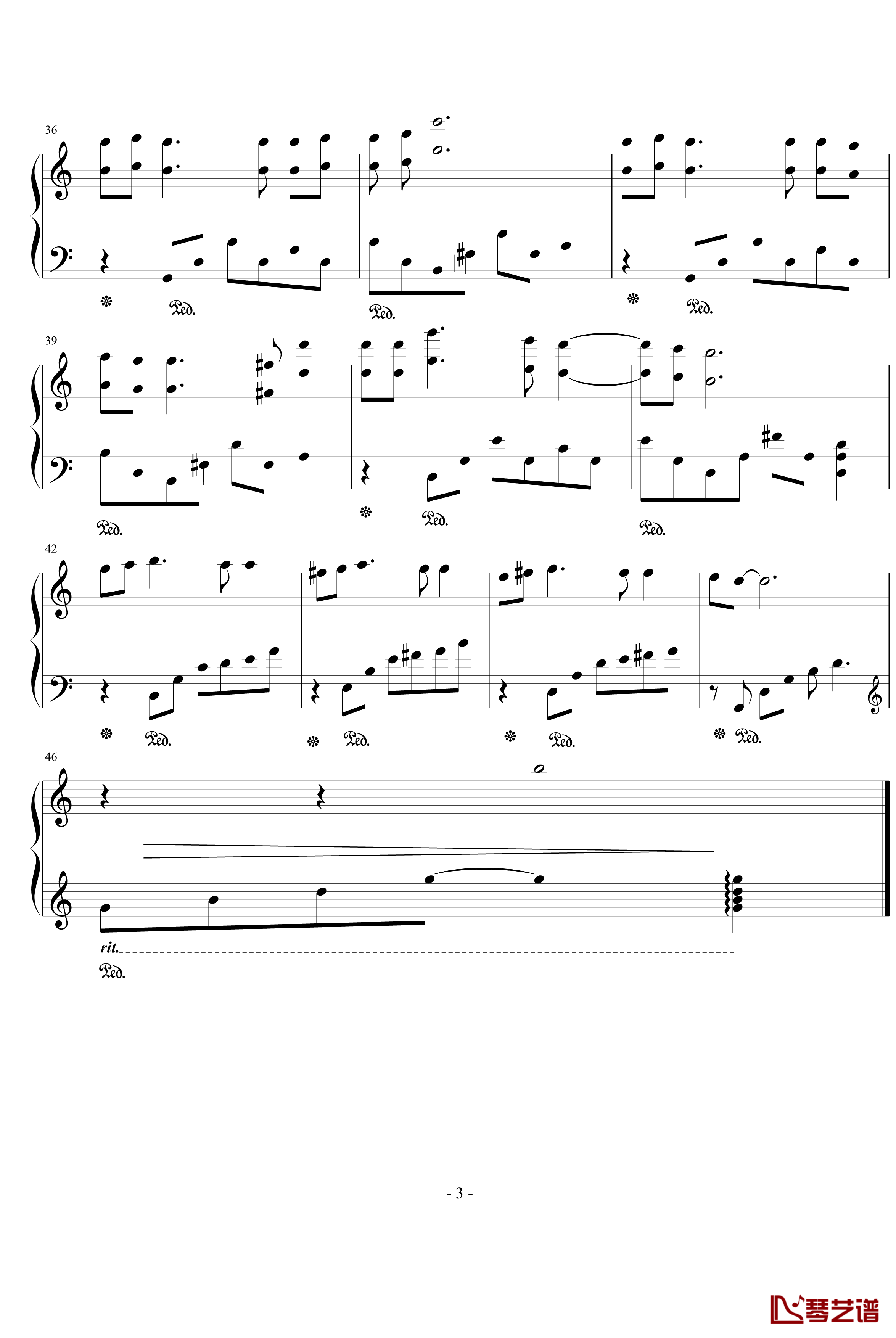 回忆的旋律钢琴谱-完善版-泪洢唲3