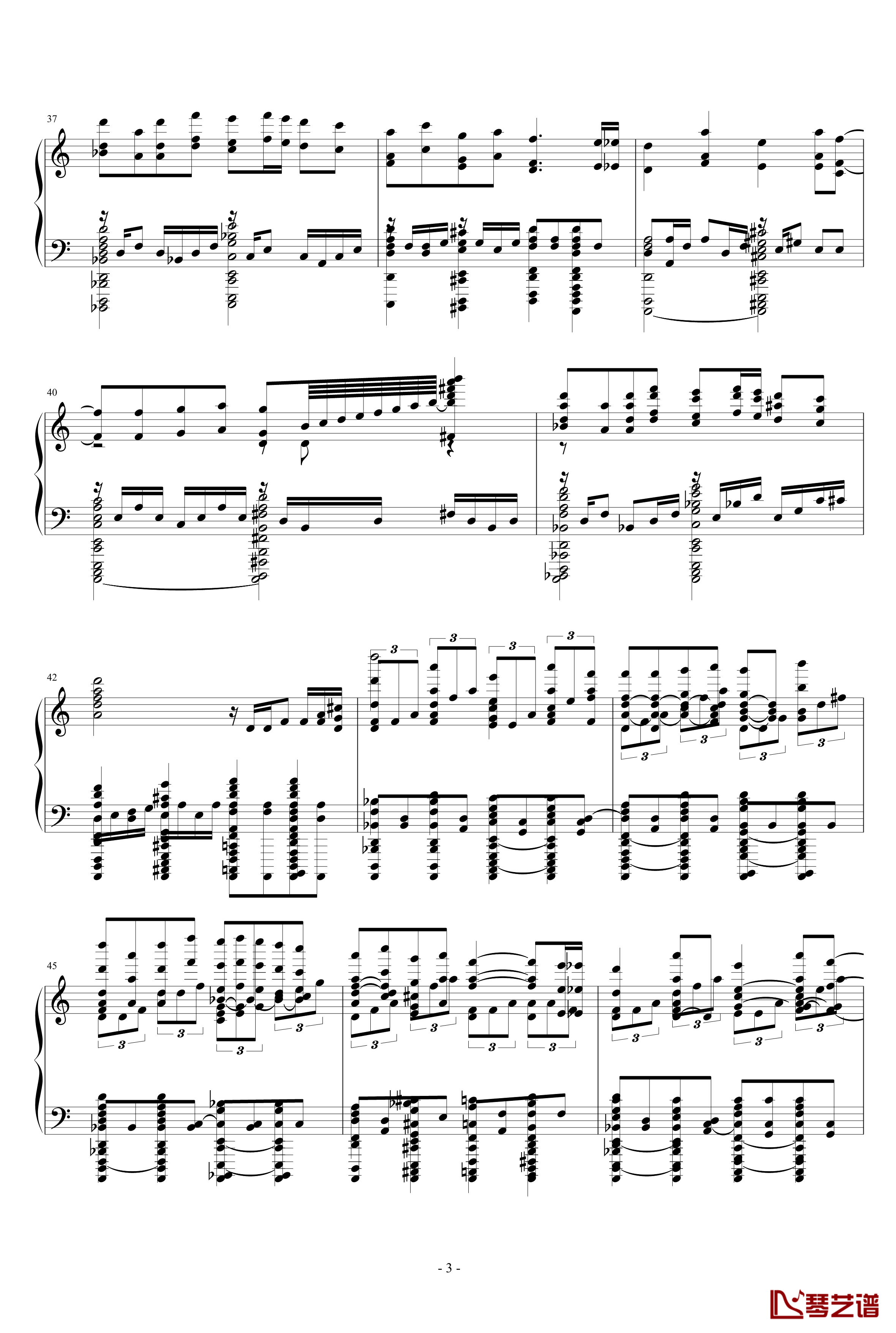 死亡华尔兹钢琴谱-简化版-水墨丹青music-琴艺谱
