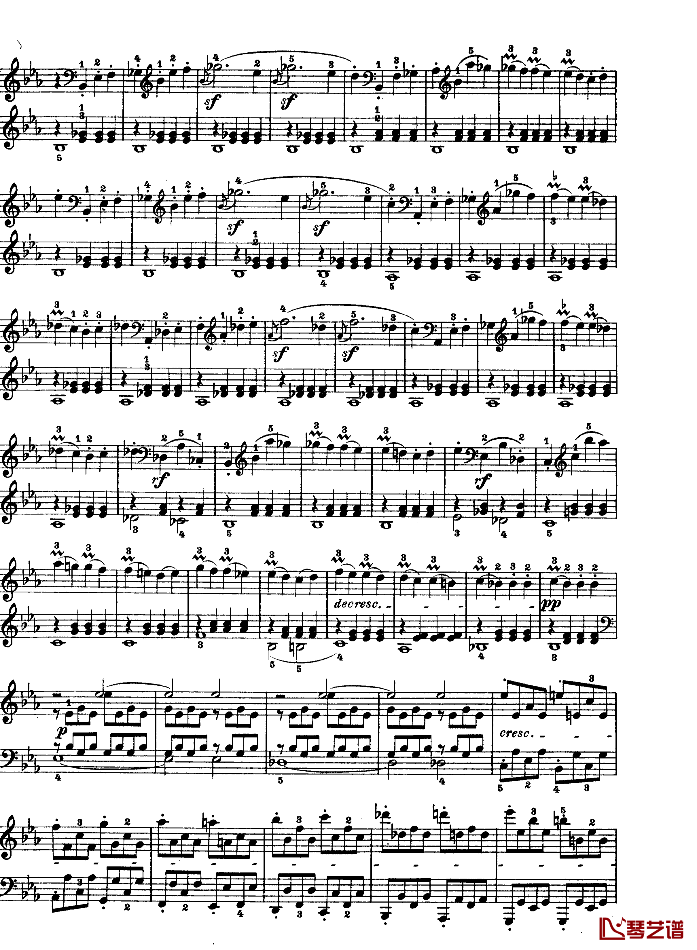 C小调第八琴奏鸣曲钢琴谱-悲怆-贝多芬-beethoven3