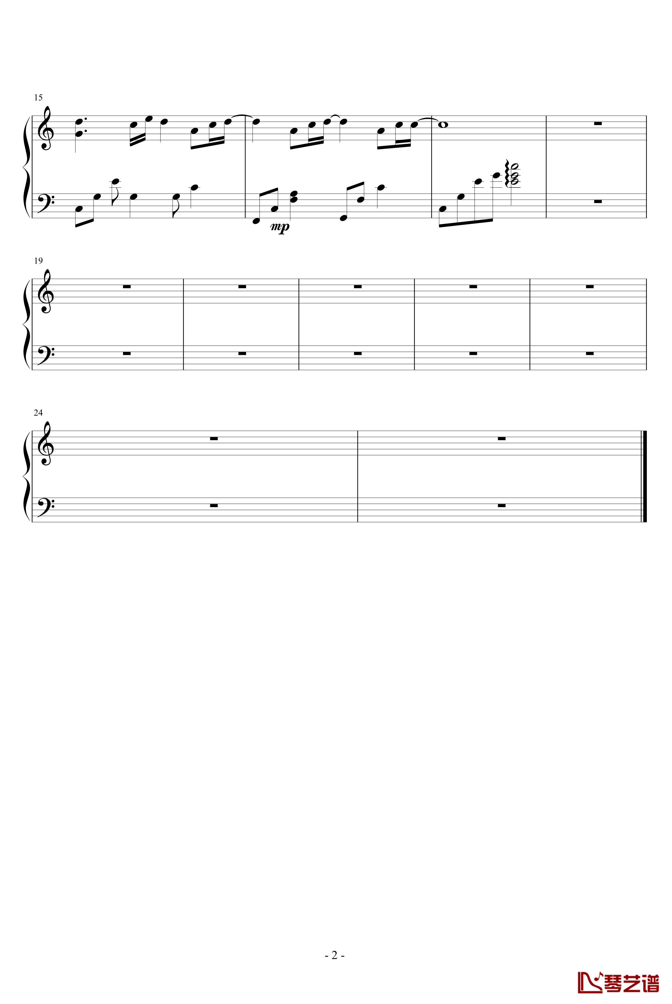 一首很好听的日本歌钢琴谱-推荐-未知分类2