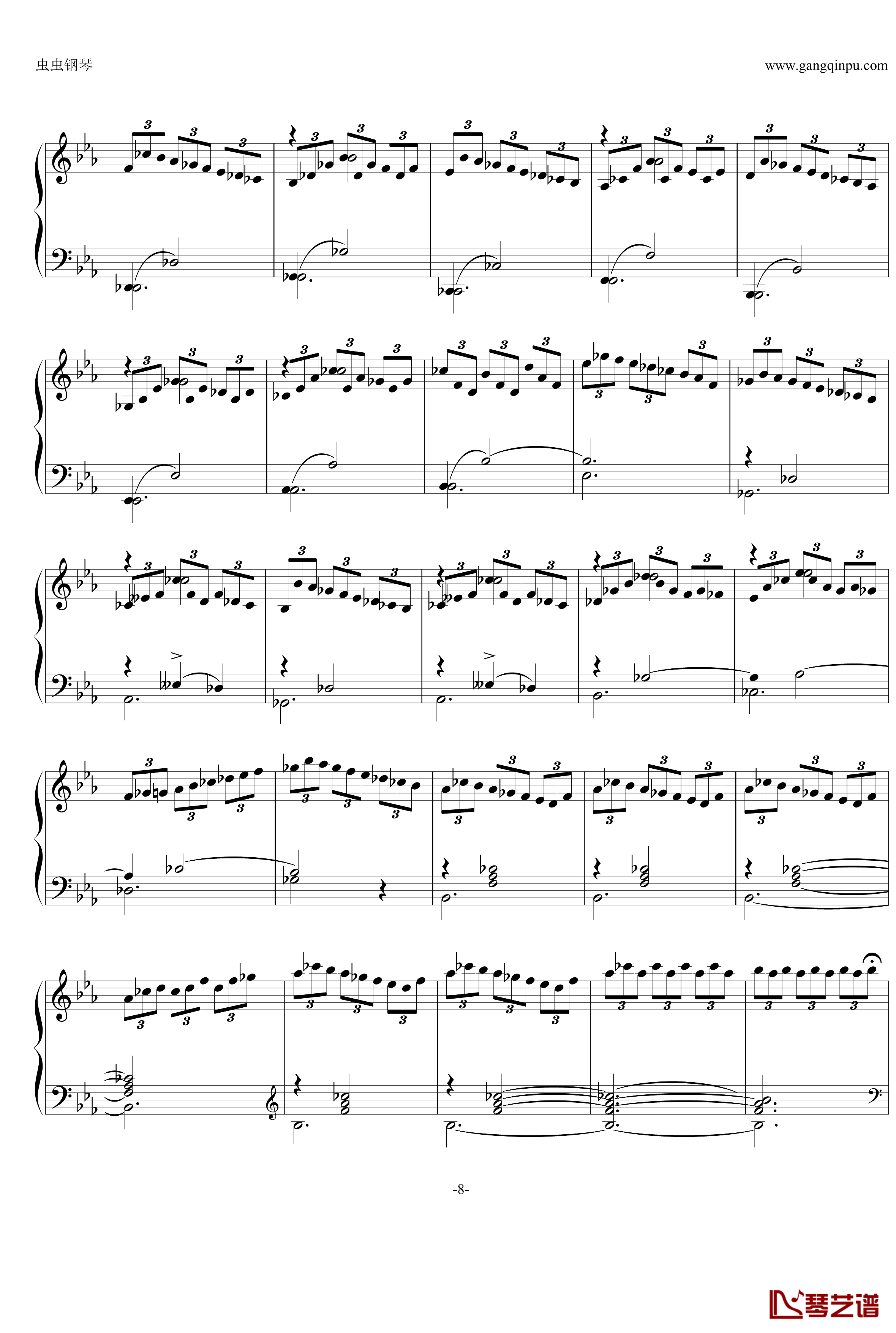 即兴曲Op.90 No.2钢琴谱-舒伯特-又名D899 No.28