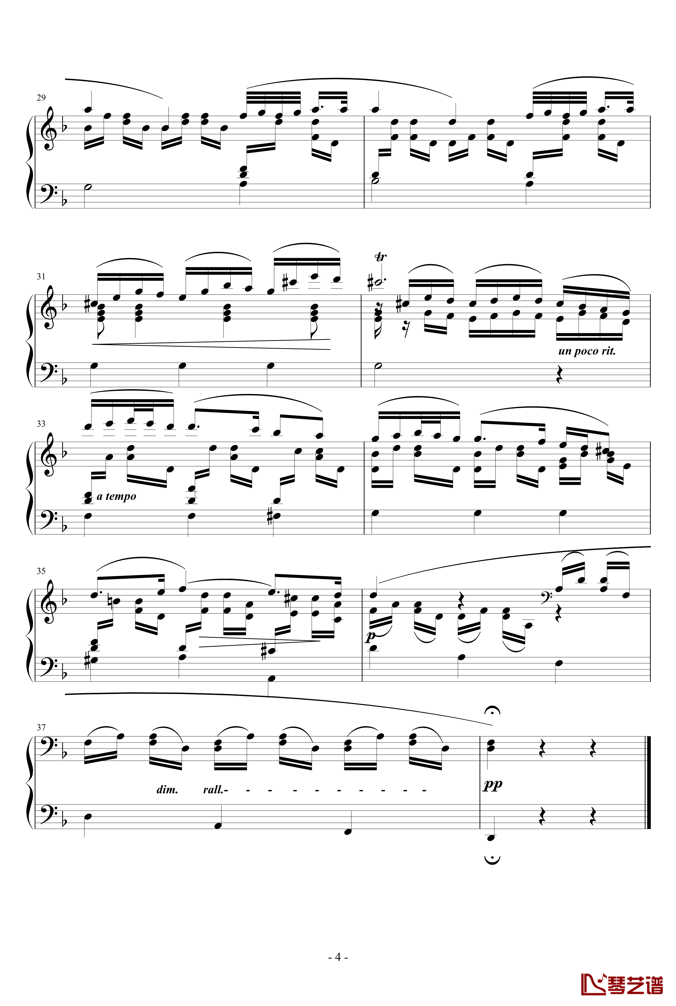 旋律钢琴谱-格鲁克4