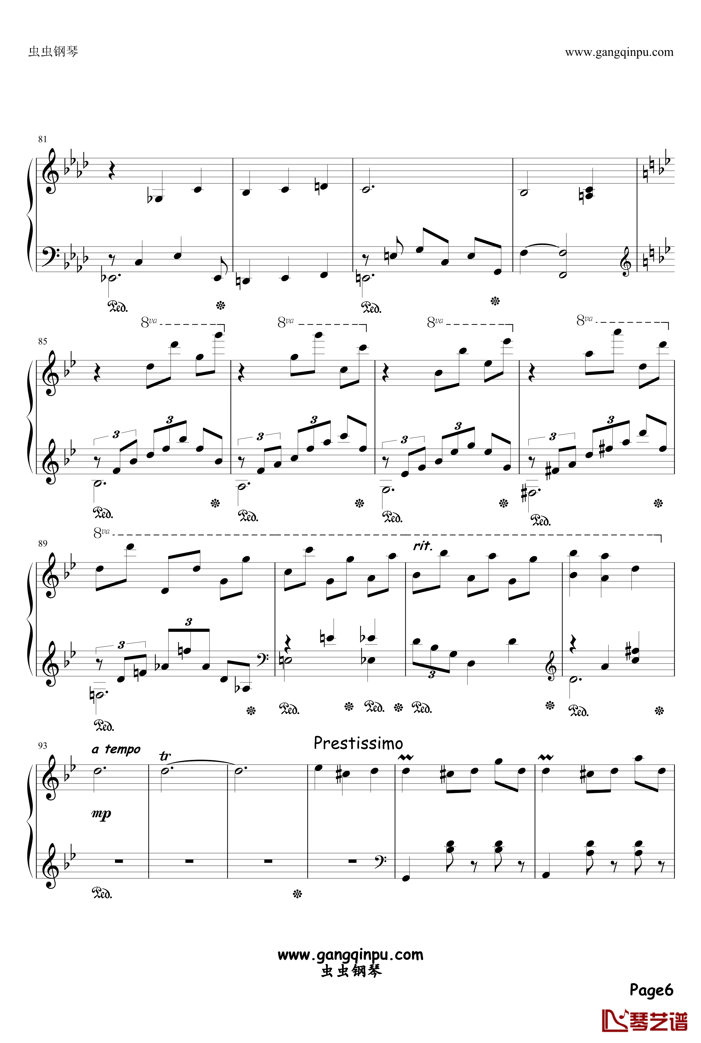 ワルツ第17番ト短调 ‘大犬のワルツ’钢琴谱-virkato6