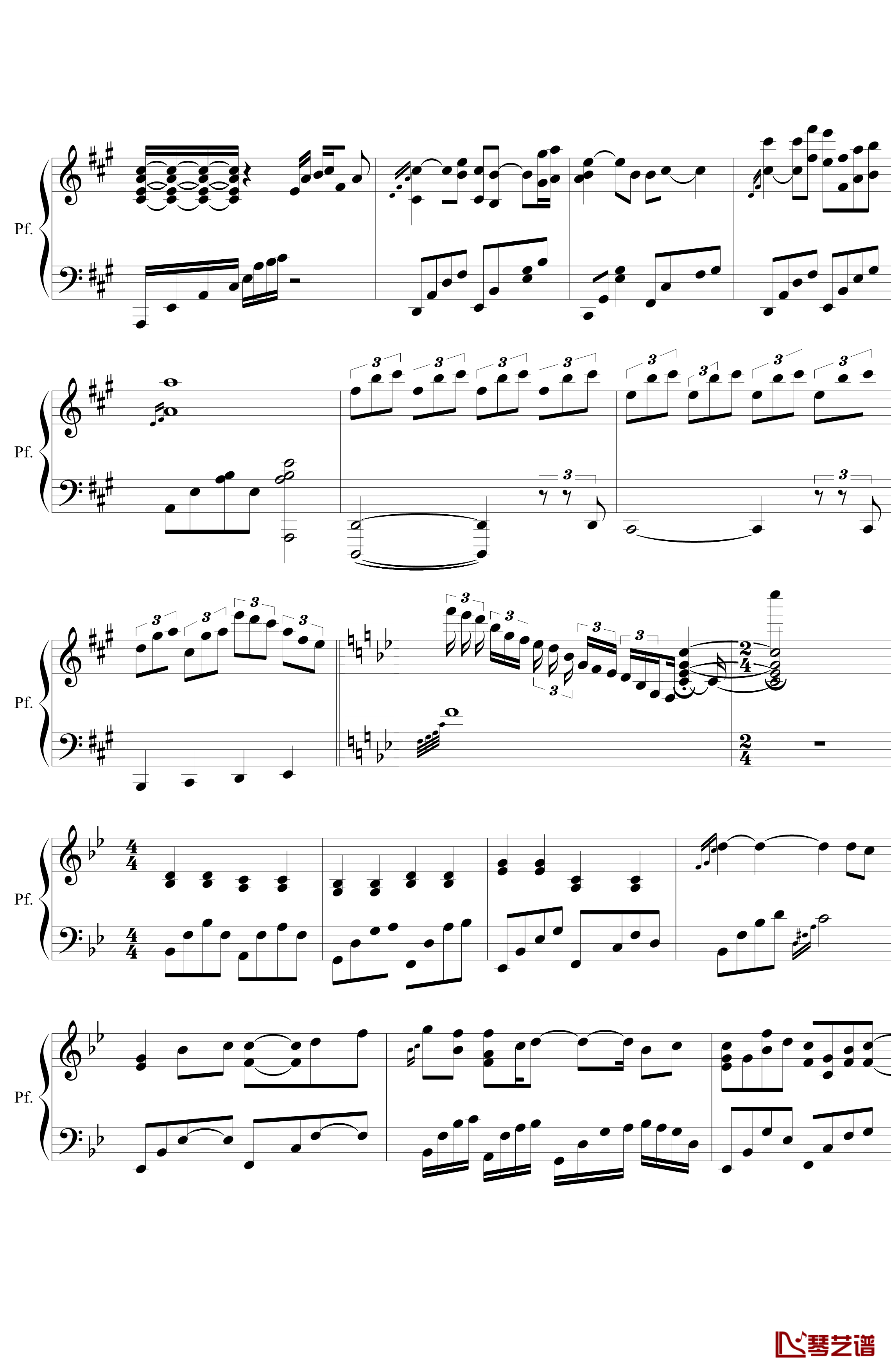 含香敛钢琴谱-无限2