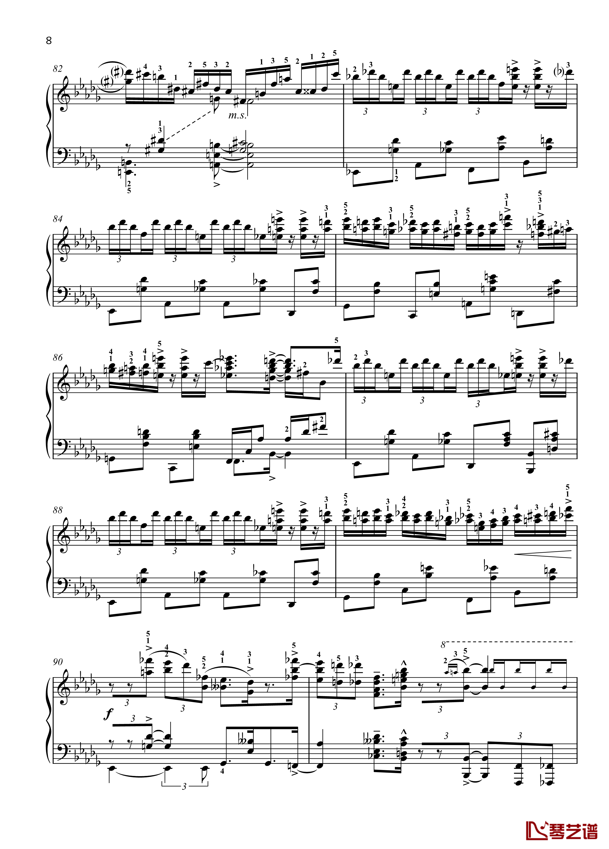 八首音乐会练习曲钢琴谱-Eight Concert ?tudes Op 40 - No. 7. Intermezzo. Allegretto-爵士-尼古拉·凯帕斯汀8