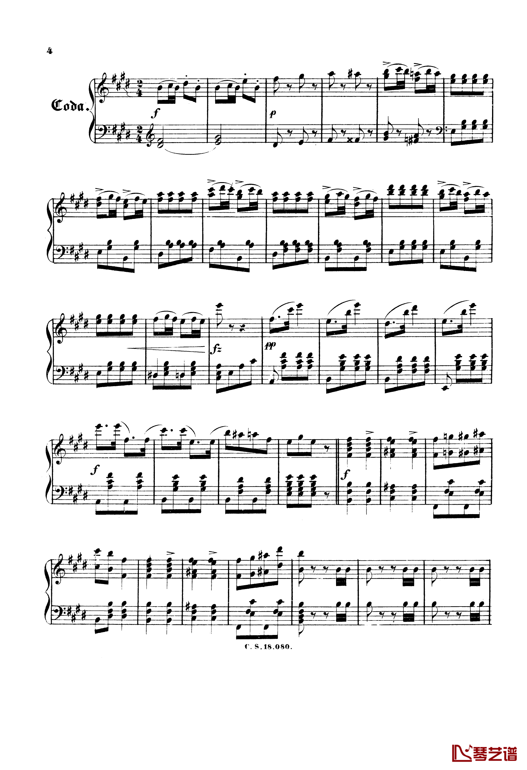 小约翰 斯特劳斯   游览列车快速波尔卡     Op.281-约翰·斯特劳斯-钢琴谱4