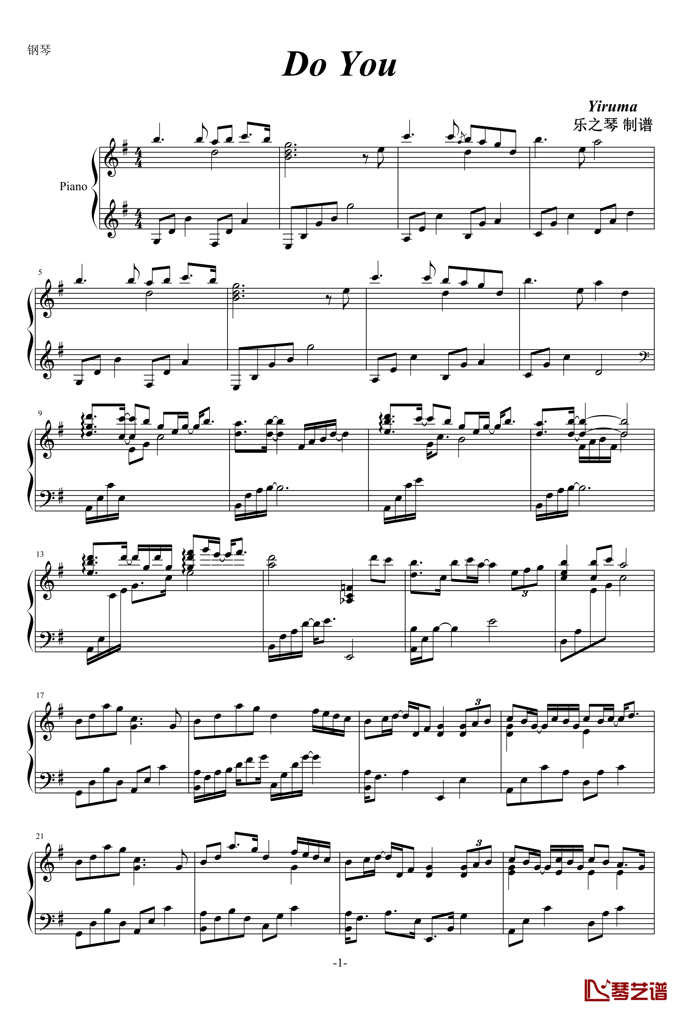 Do You钢琴谱-Yiruma1