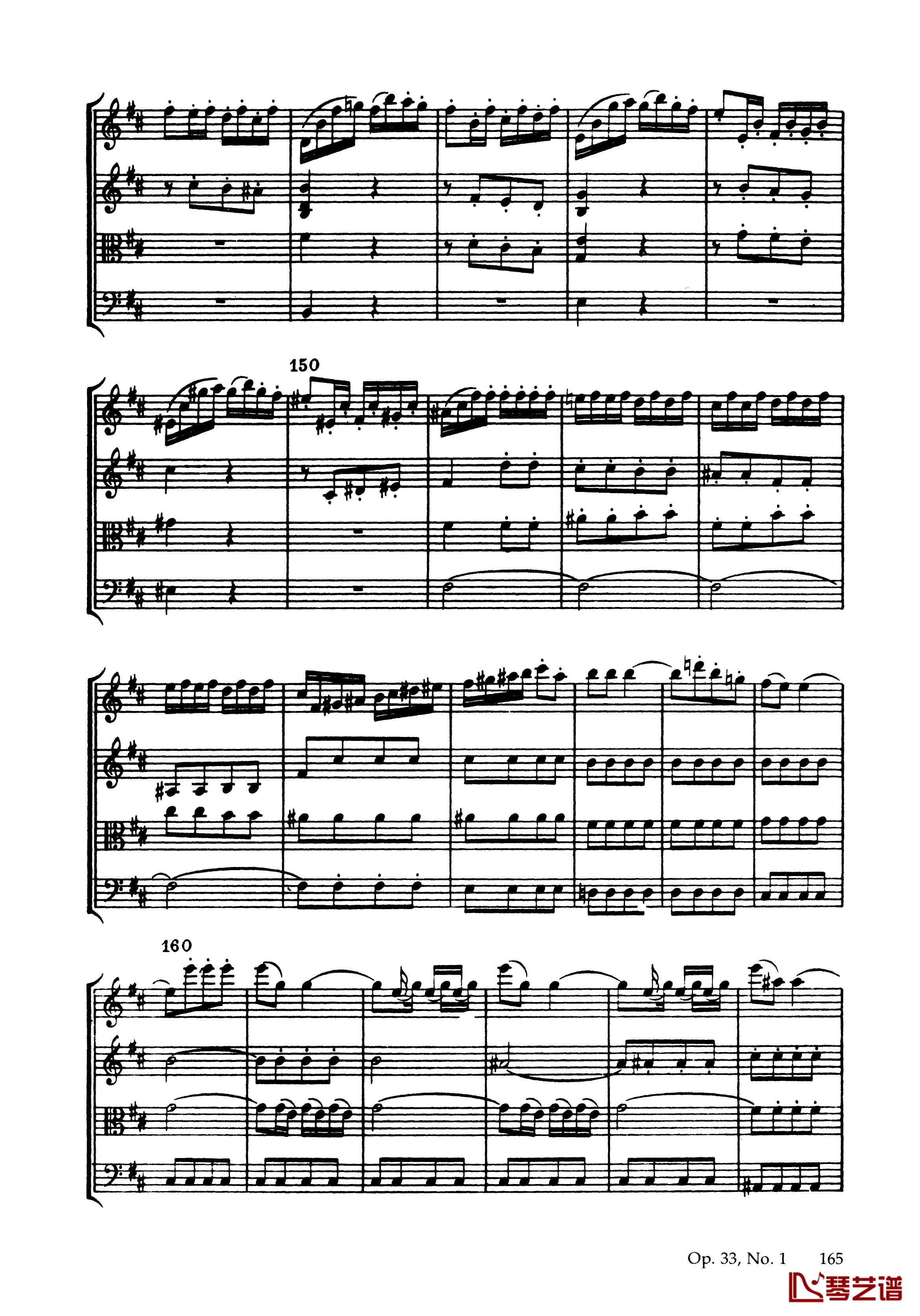 b小调弦乐四重奏 Op.33  No.1钢琴谱-海顿19