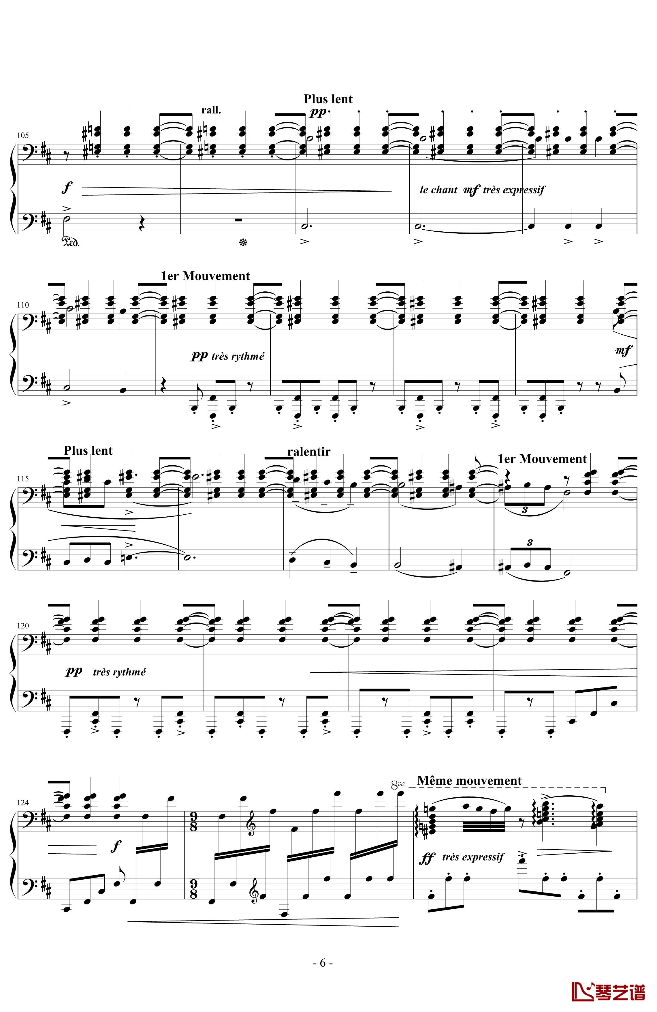 丑角的晨歌钢琴谱-组曲第4首-拉威尔-Ravel6