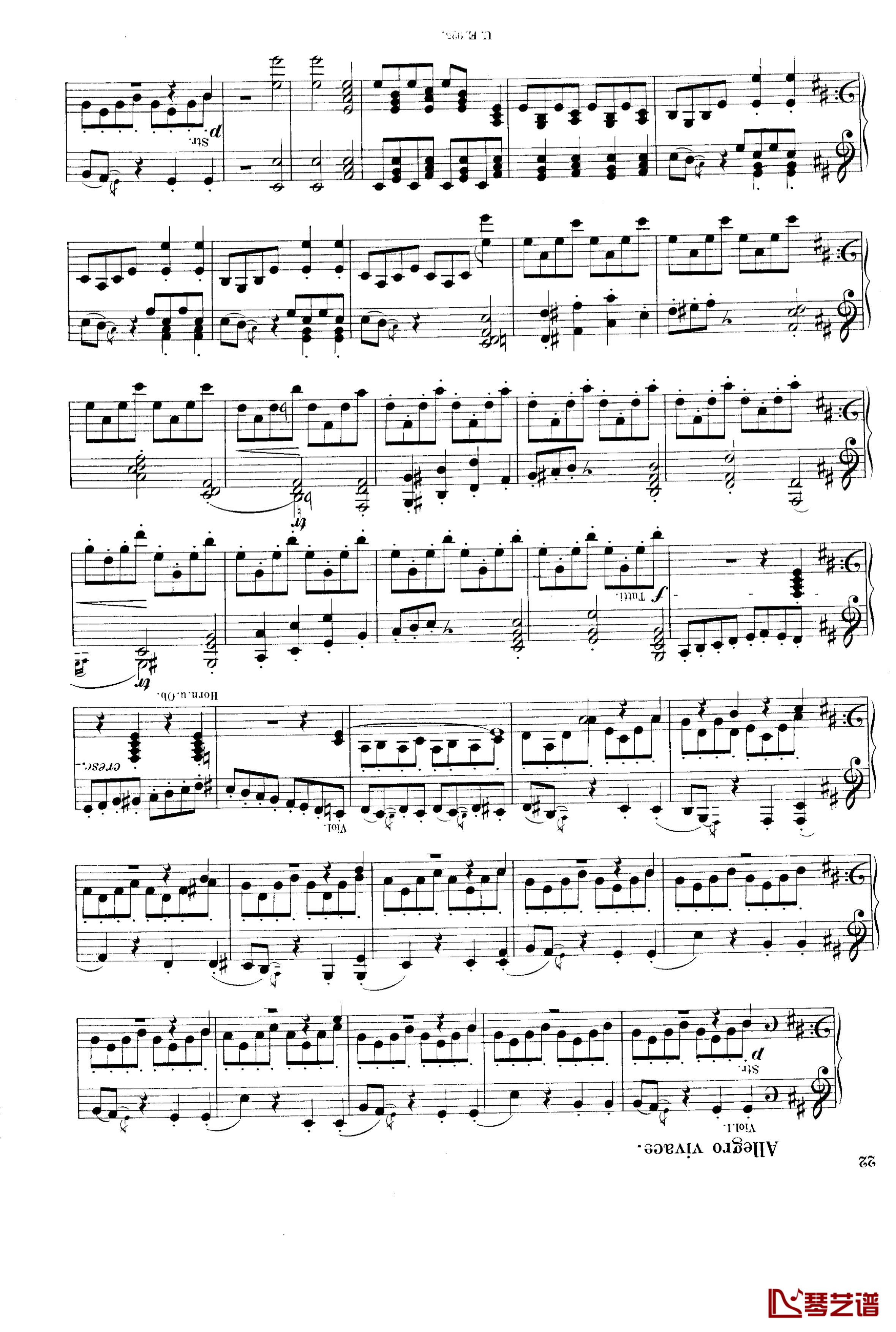D大调第一交响曲 D.82钢琴谱-舒伯特22