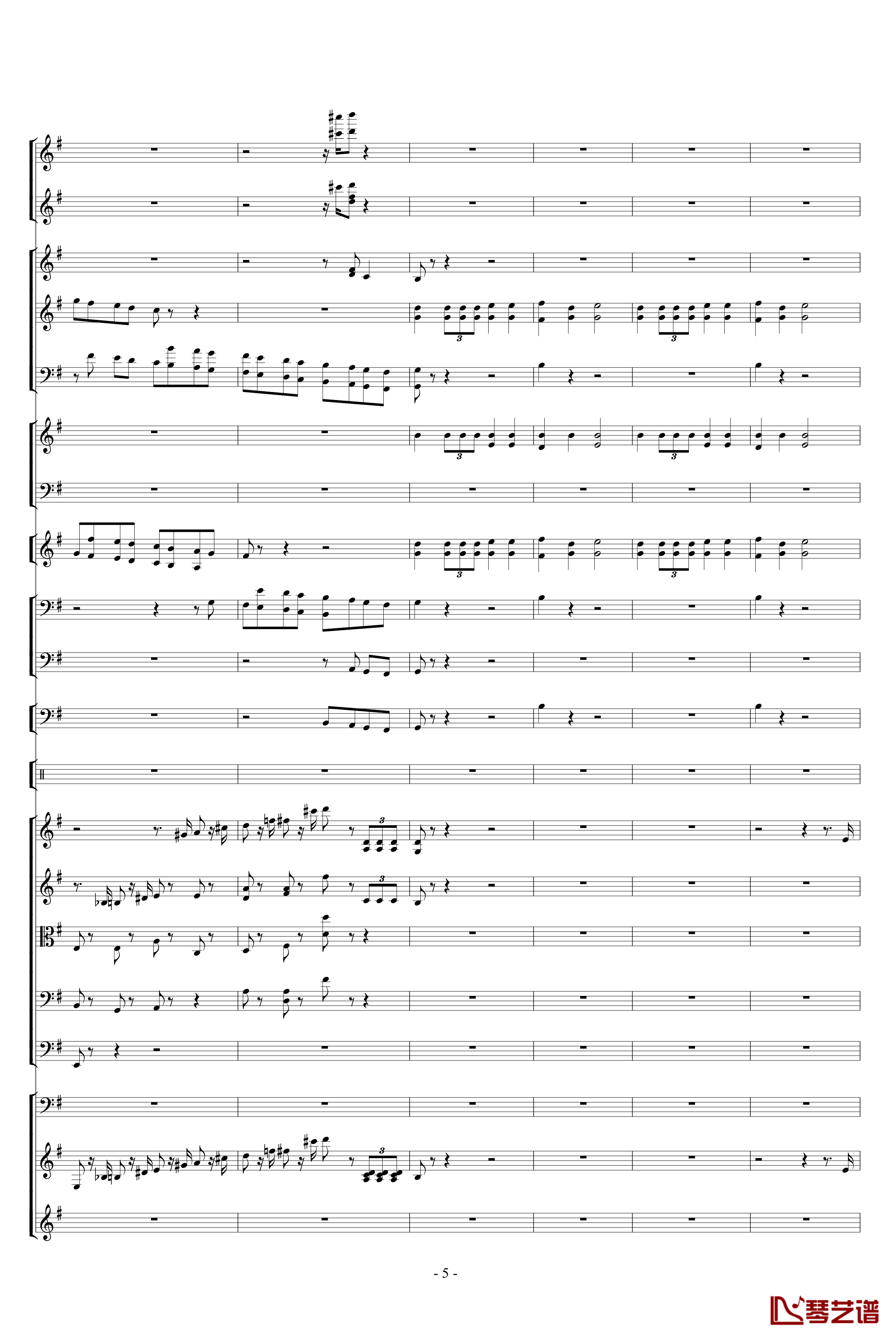 胡桃夹子组曲之进行曲钢琴谱-柴科夫斯基-Peter Ilyich Tchaikovsky5