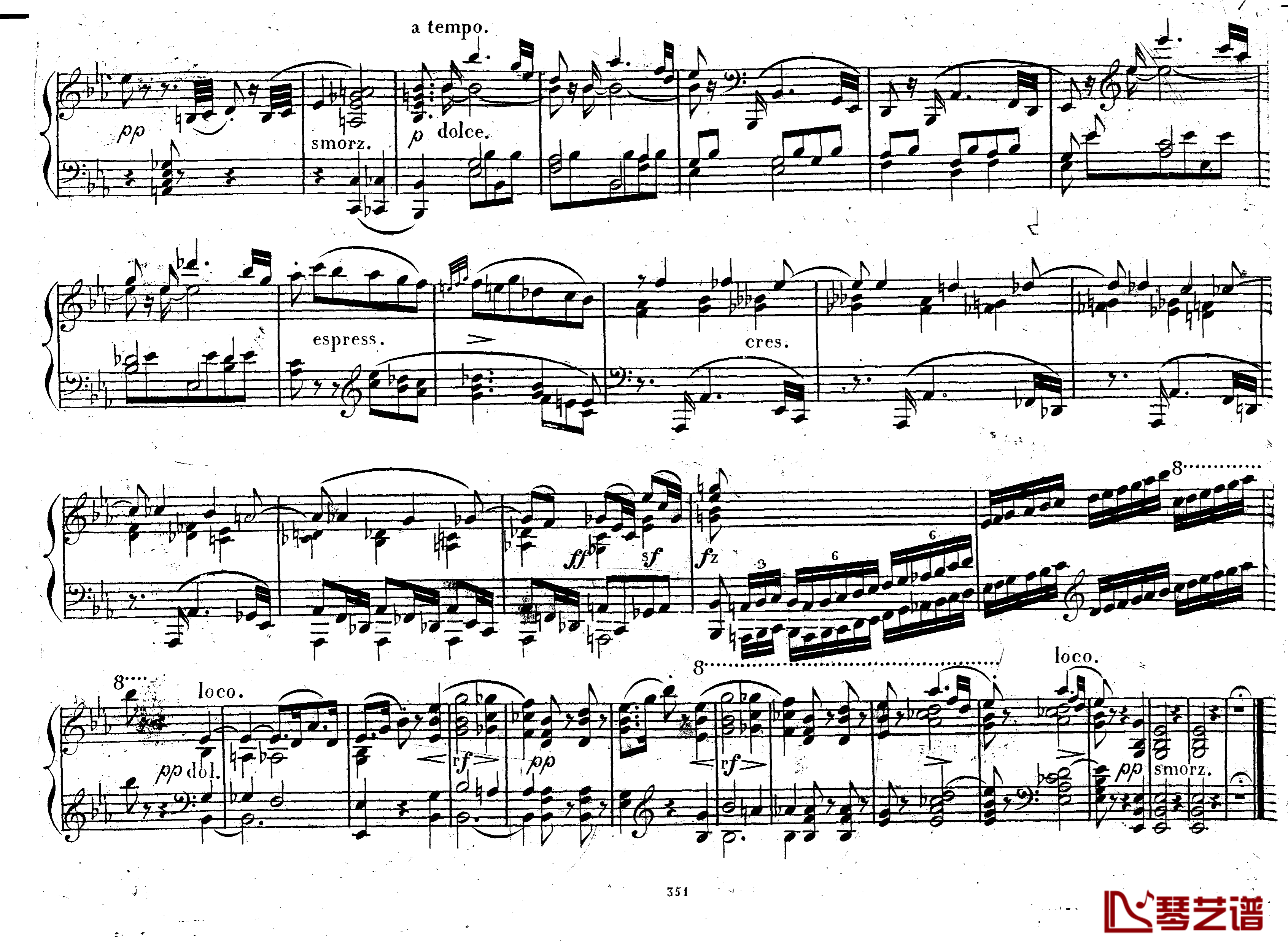 降E大调第八钢琴奏鸣曲 Op.144钢琴谱-车尔尼-Czerny6