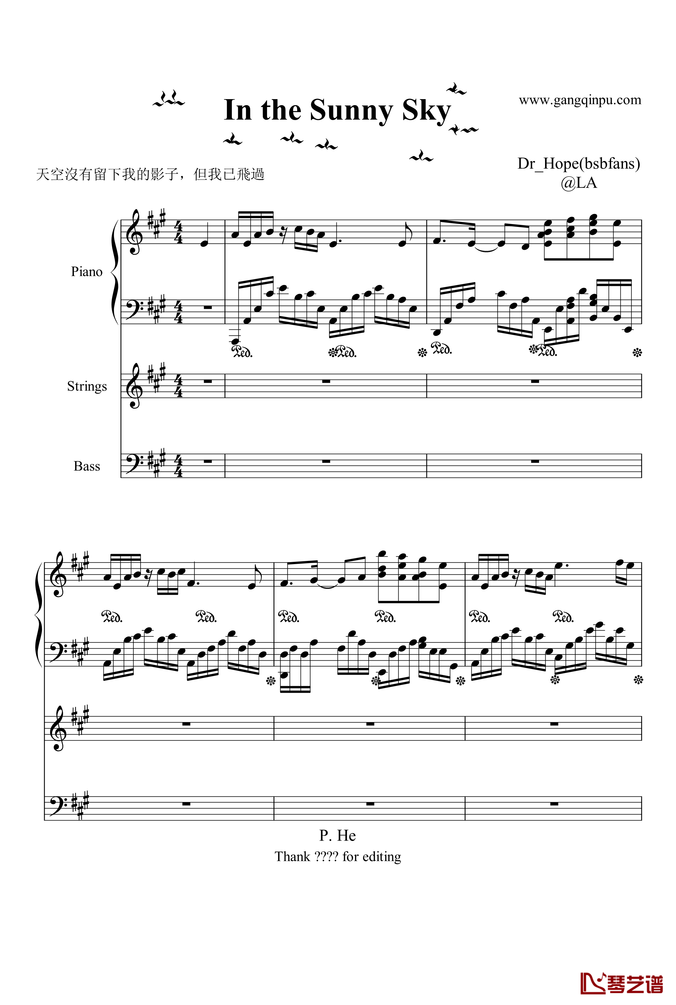 歌剧魅影插曲钢琴谱-序曲-萨拉布莱曼1