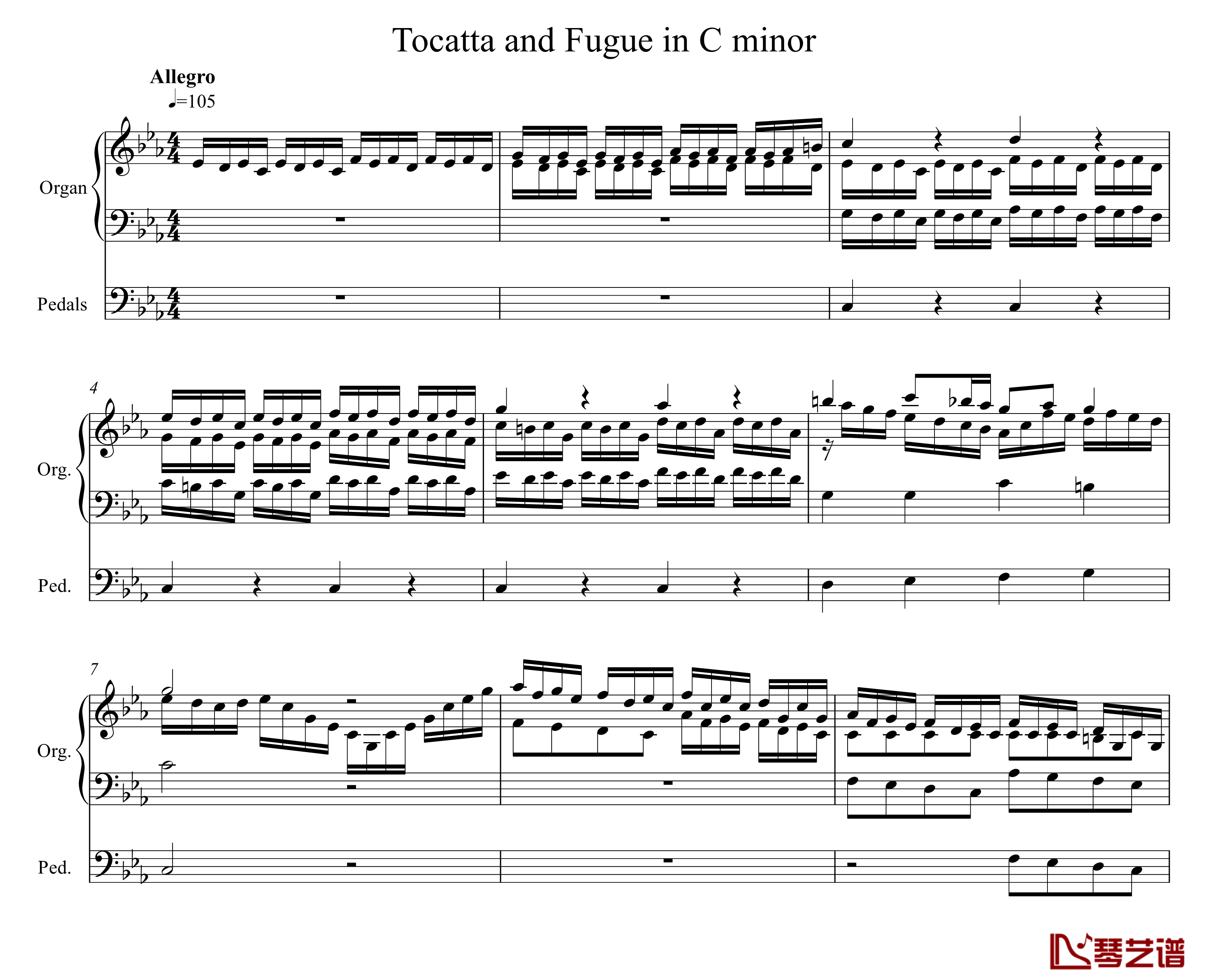 Tocatta and Fugue in C minor钢琴谱-P.D.Q.Bach1